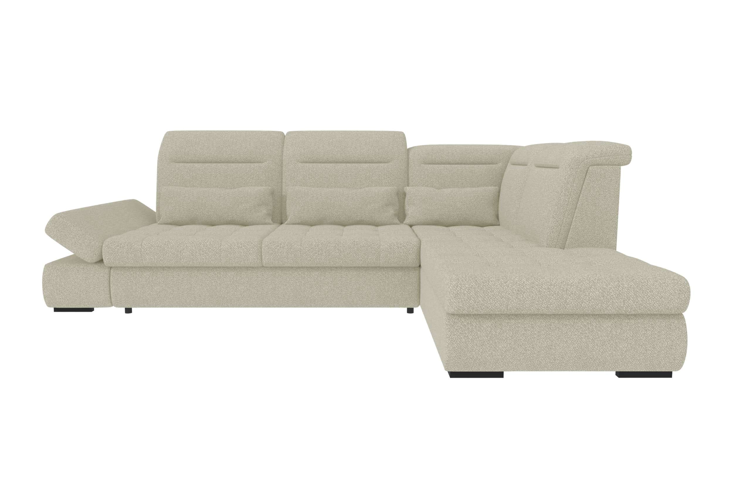 Couch Ares L Form in Stoff hellgrau