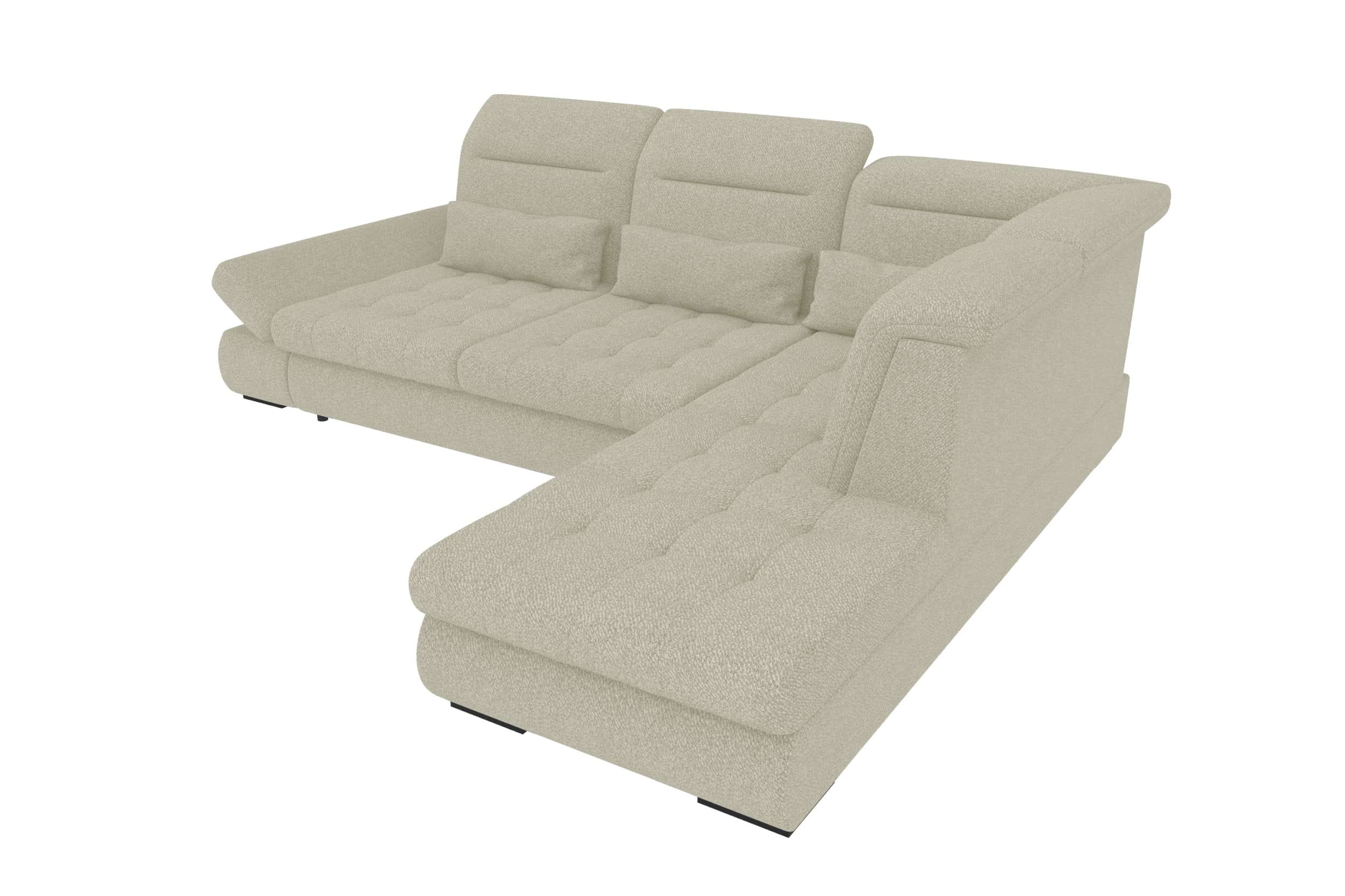 Couch Ares L Form in Stoff hellgrau