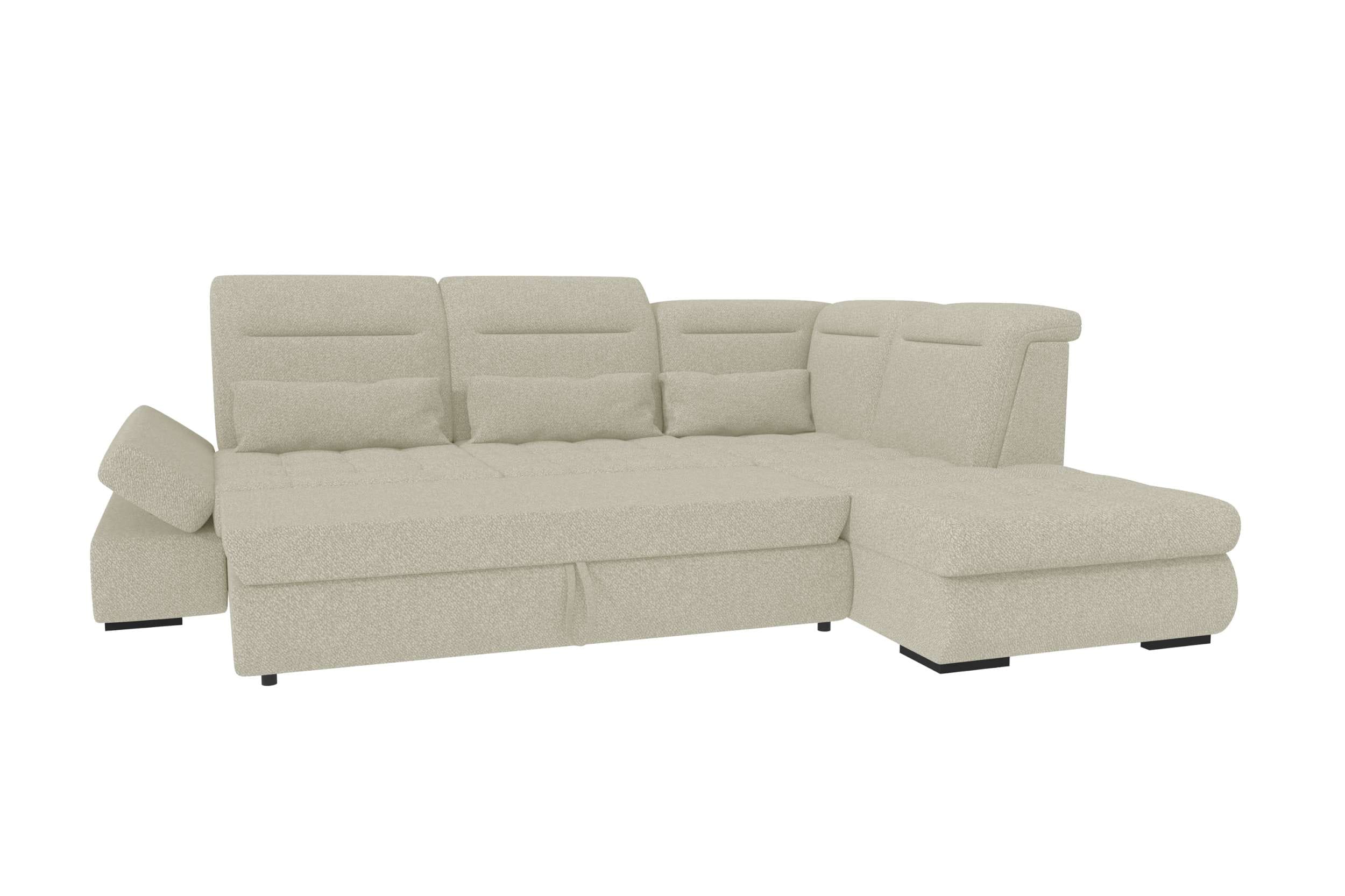 Couch Ares L Form in Stoff hellgrau