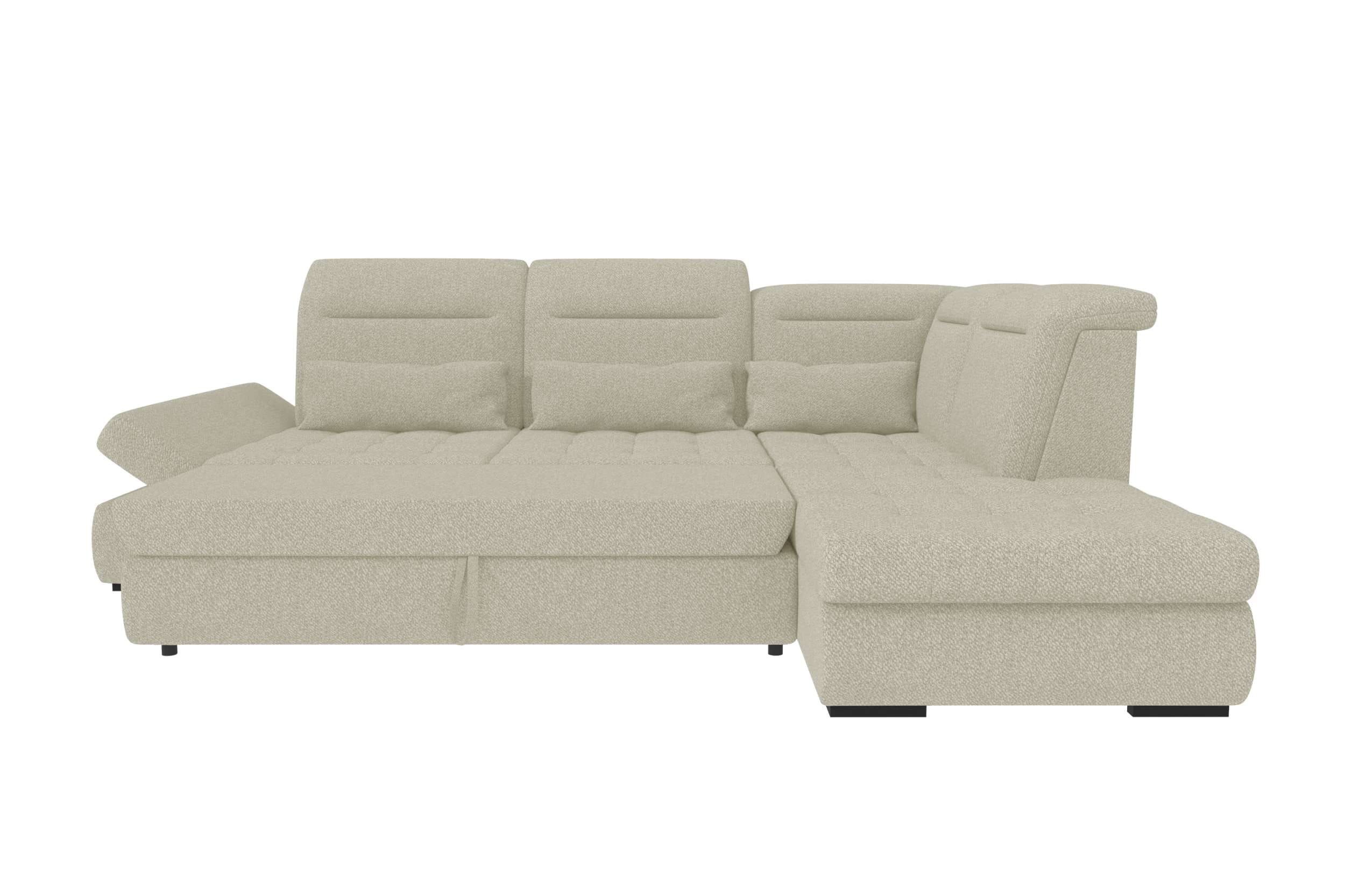 Couch Ares L Form in Stoff hellgrau