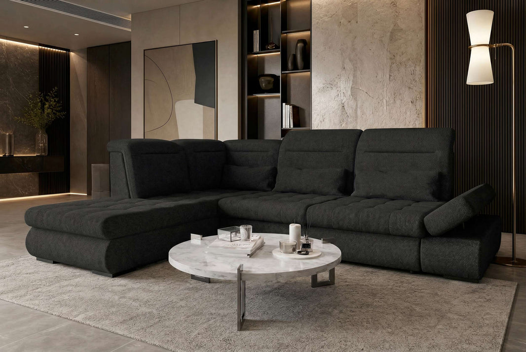 Couch Ares L-Form in Stoff