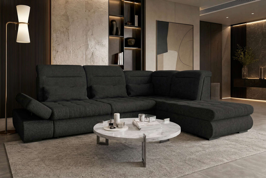 Couch Ares L-Form in Stoff