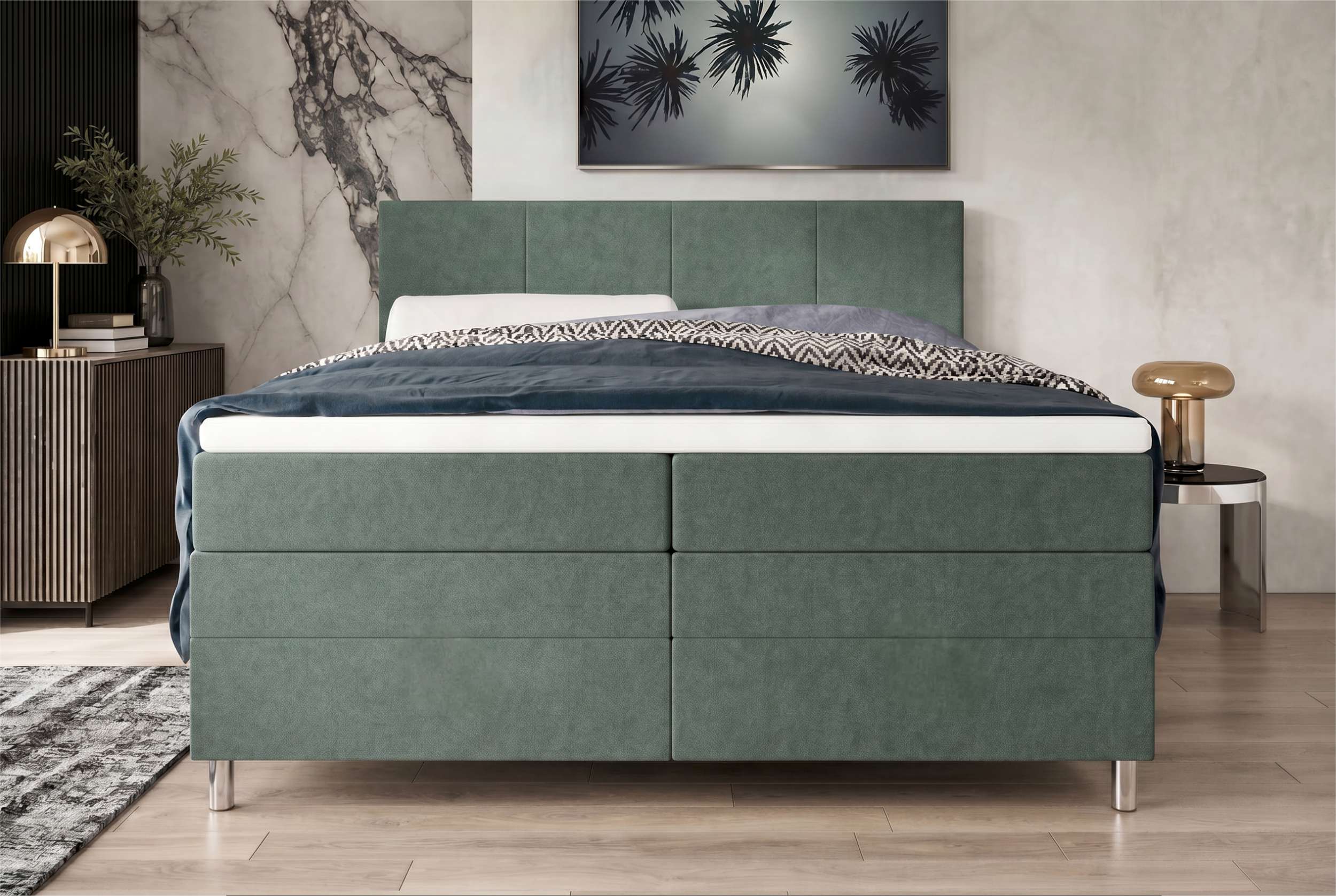 Boxspringbett Celina Salbeigrün