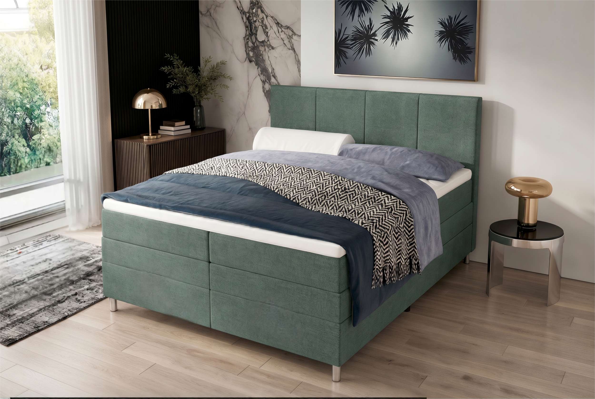 Boxspringbett Celina Salbeigrün