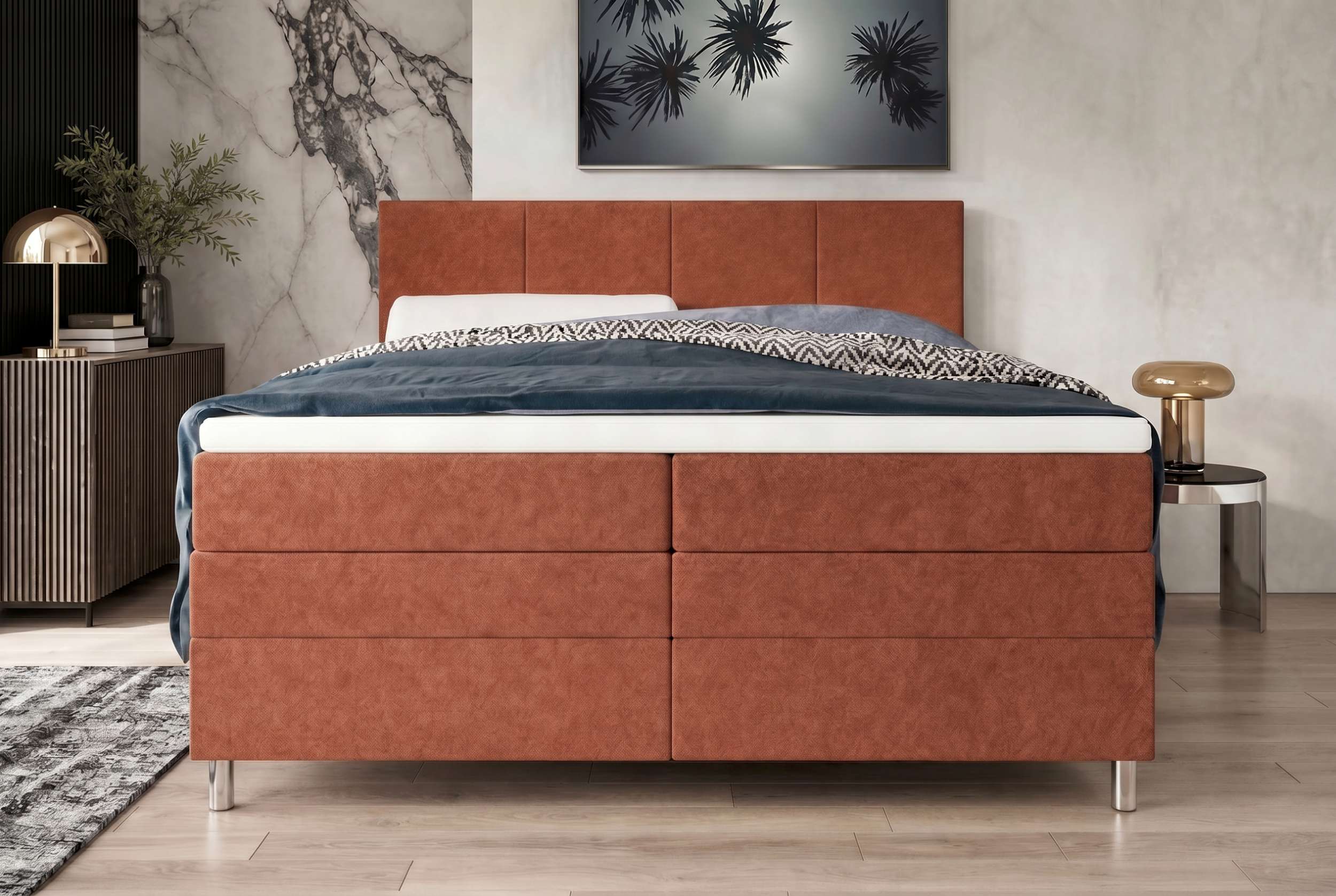 Boxspringbett Celina Rostfarben