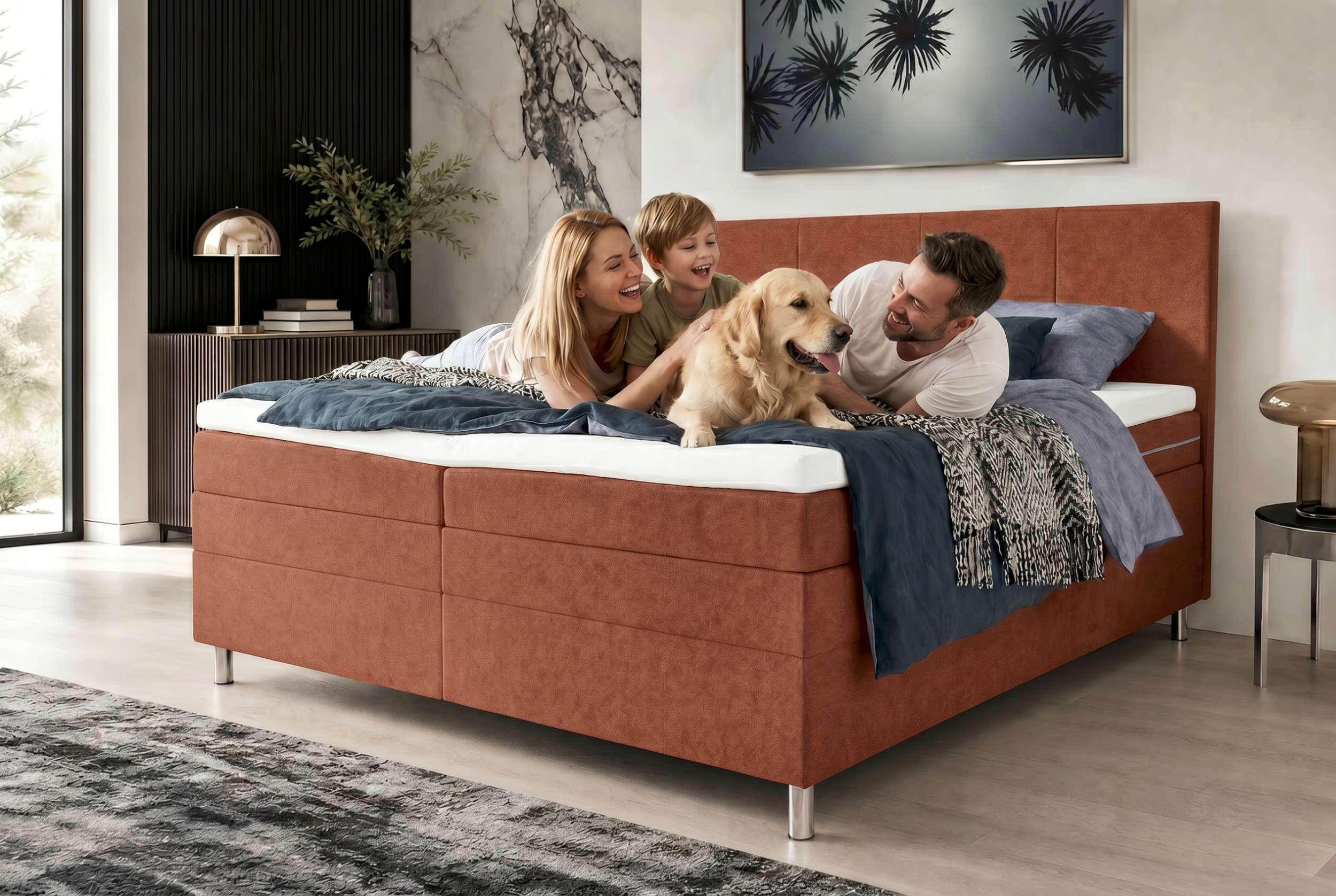 Boxspringbett Celina Rostfarben