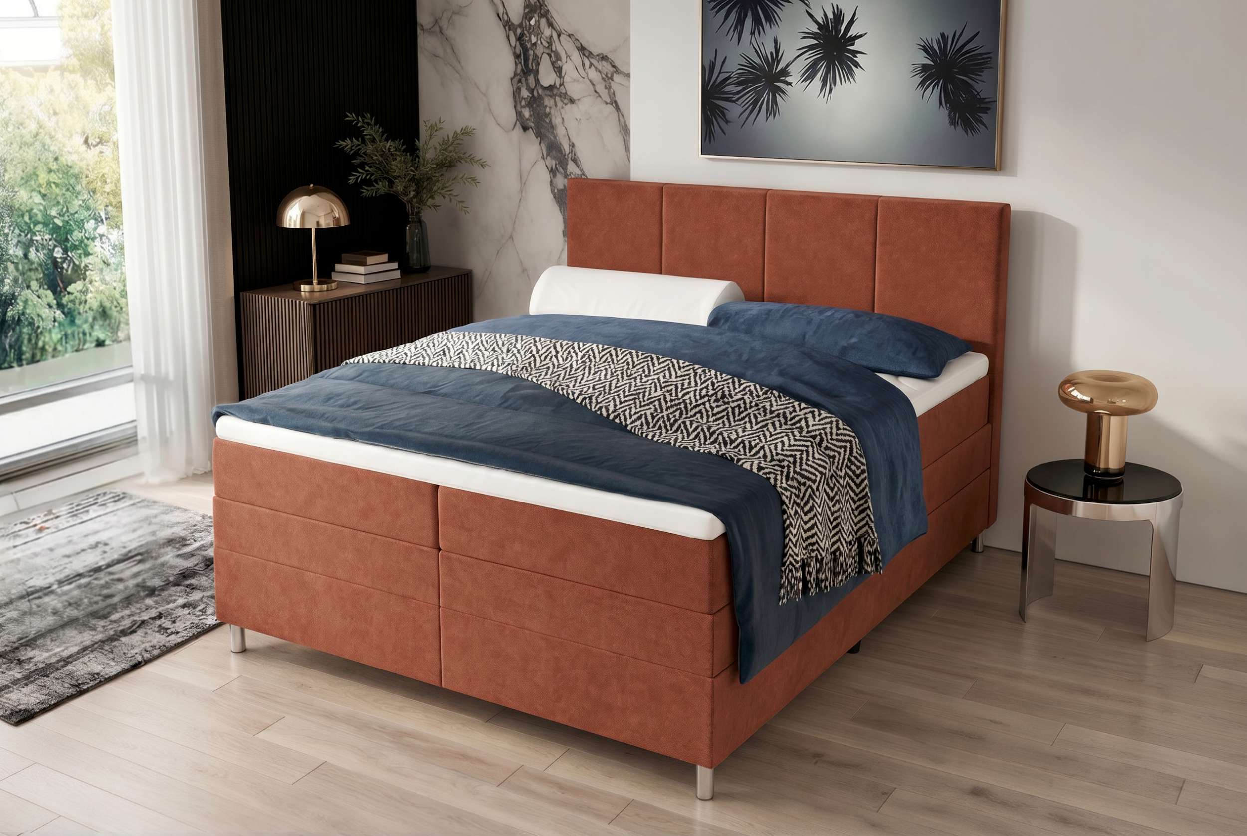 Boxspringbett Celina Rostfarben