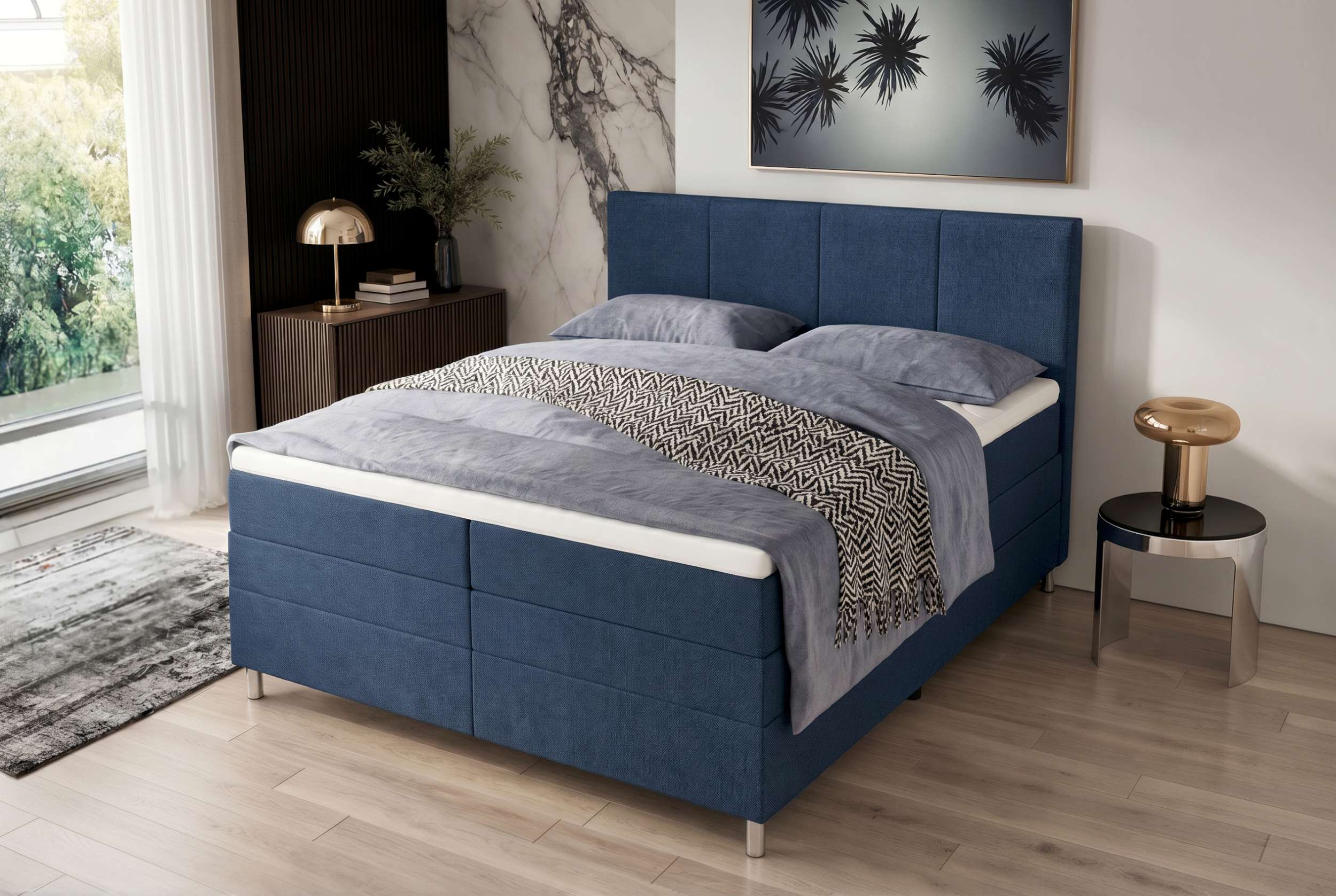 Boxspringbett Celina Dunkelblau