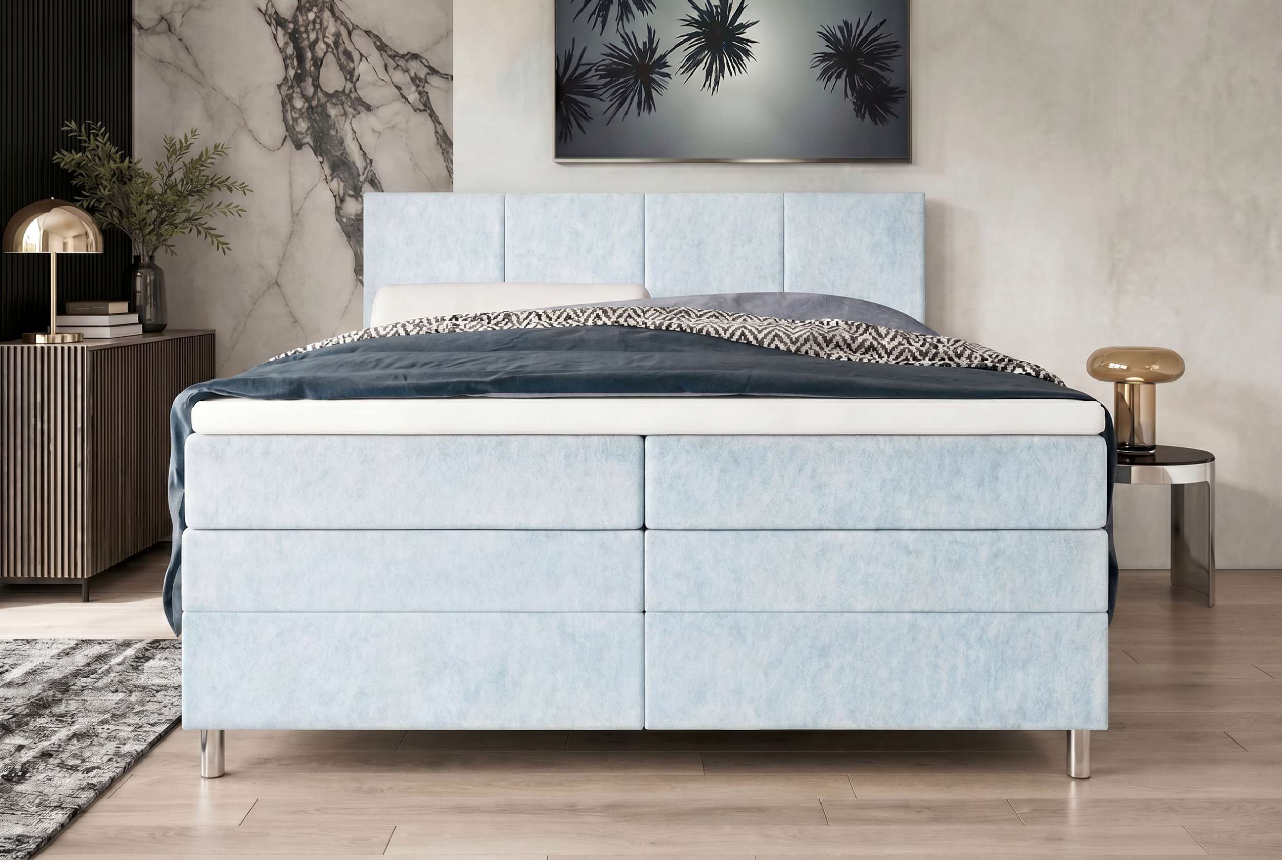 Boxspringbett Celina Hellgrau
