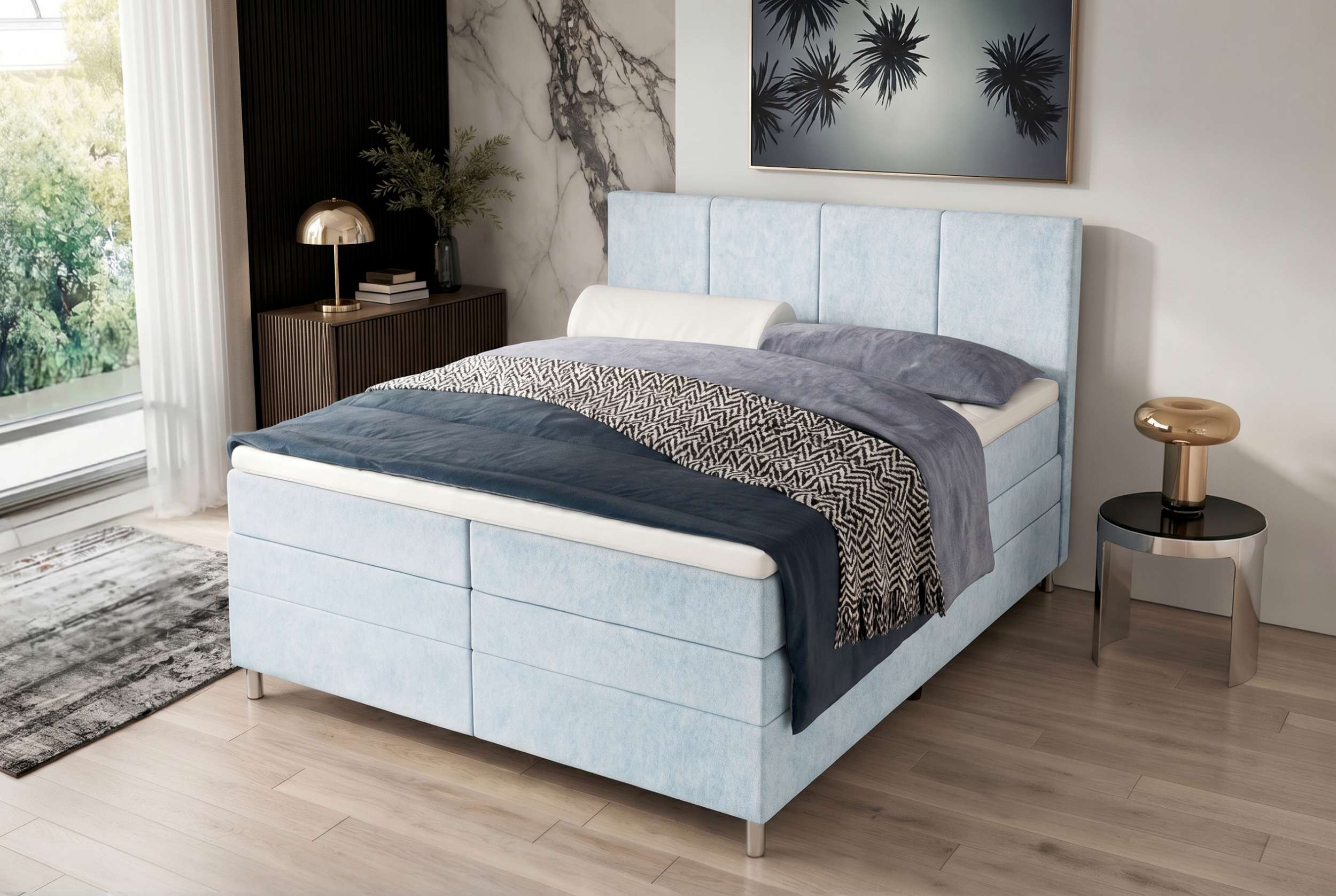 Boxspringbett Celina Hellgrau