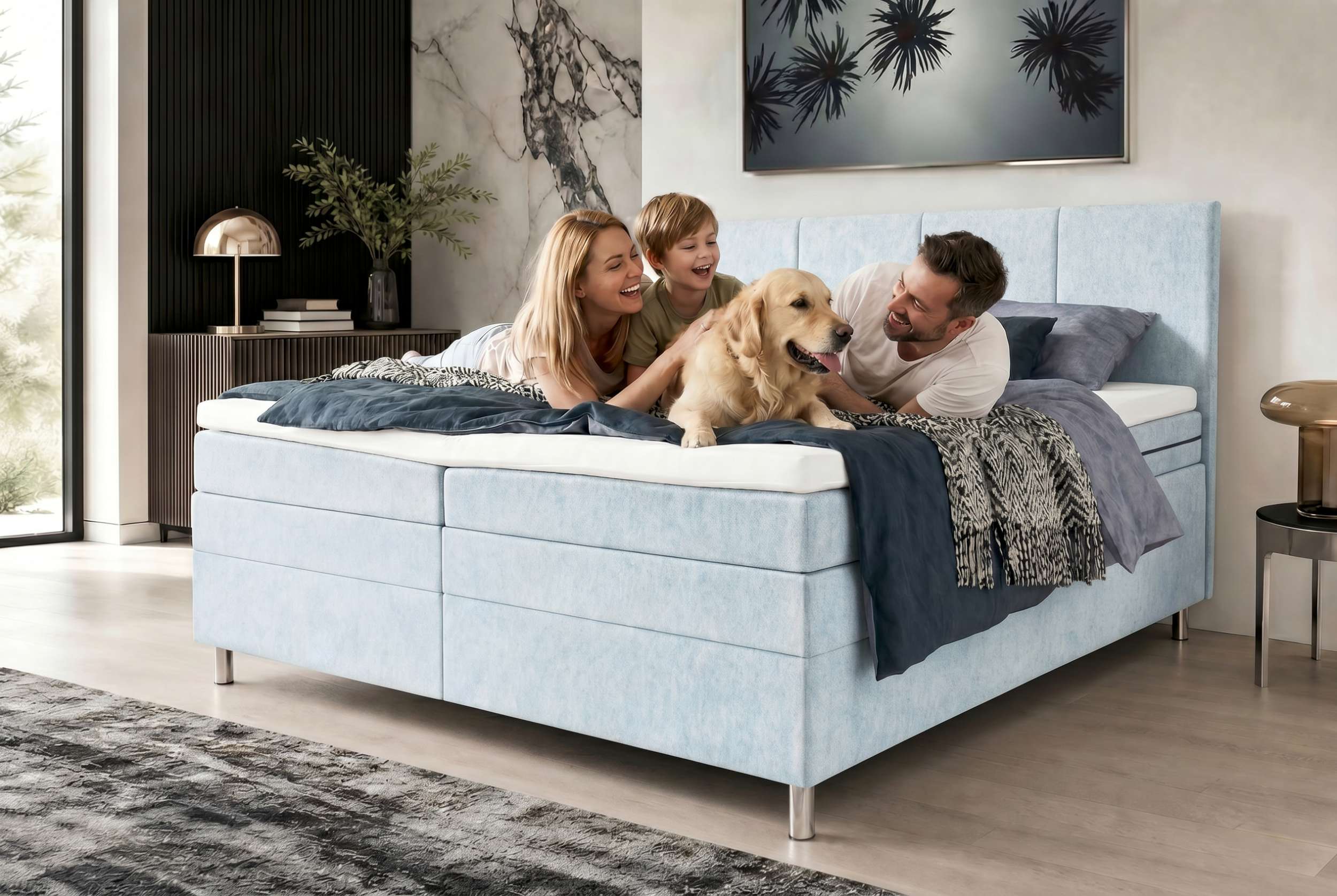 Boxspringbett Celina Hellgrau