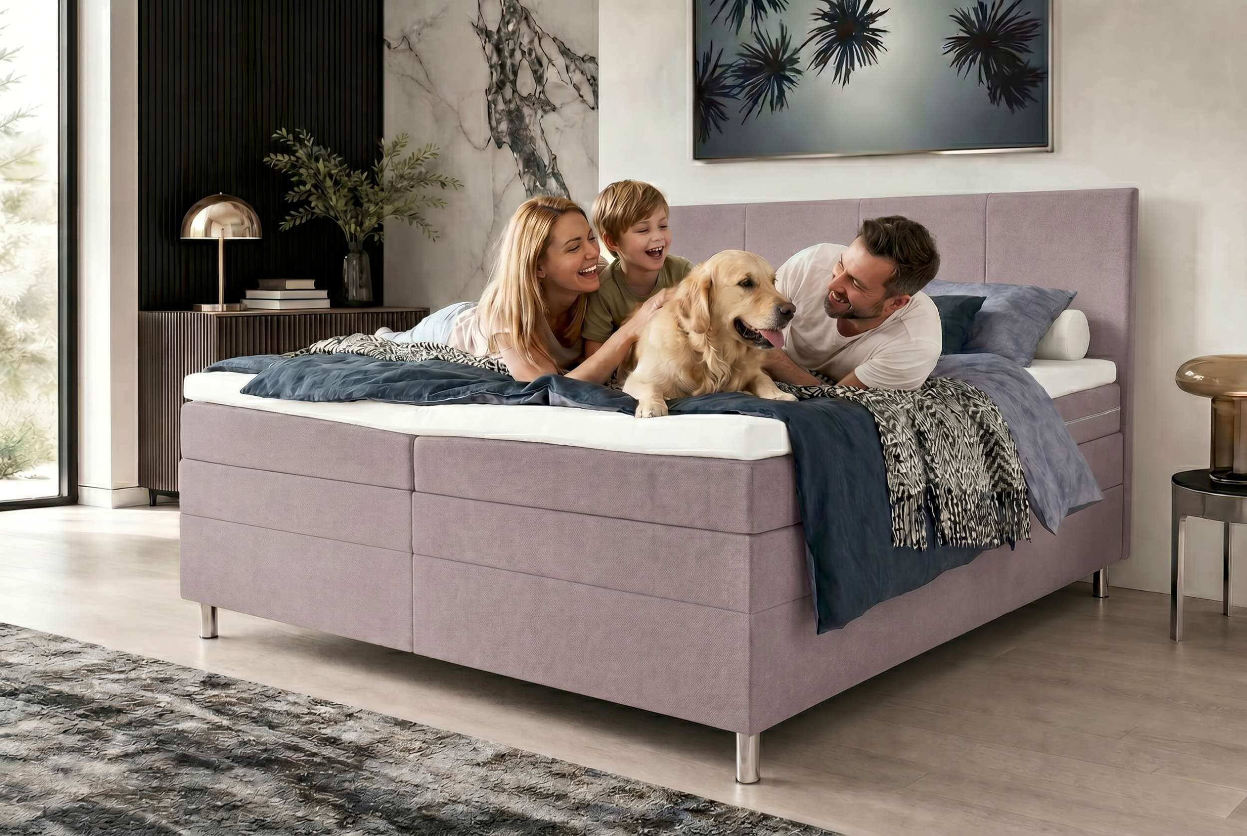 Boxspringbett Celina Beige