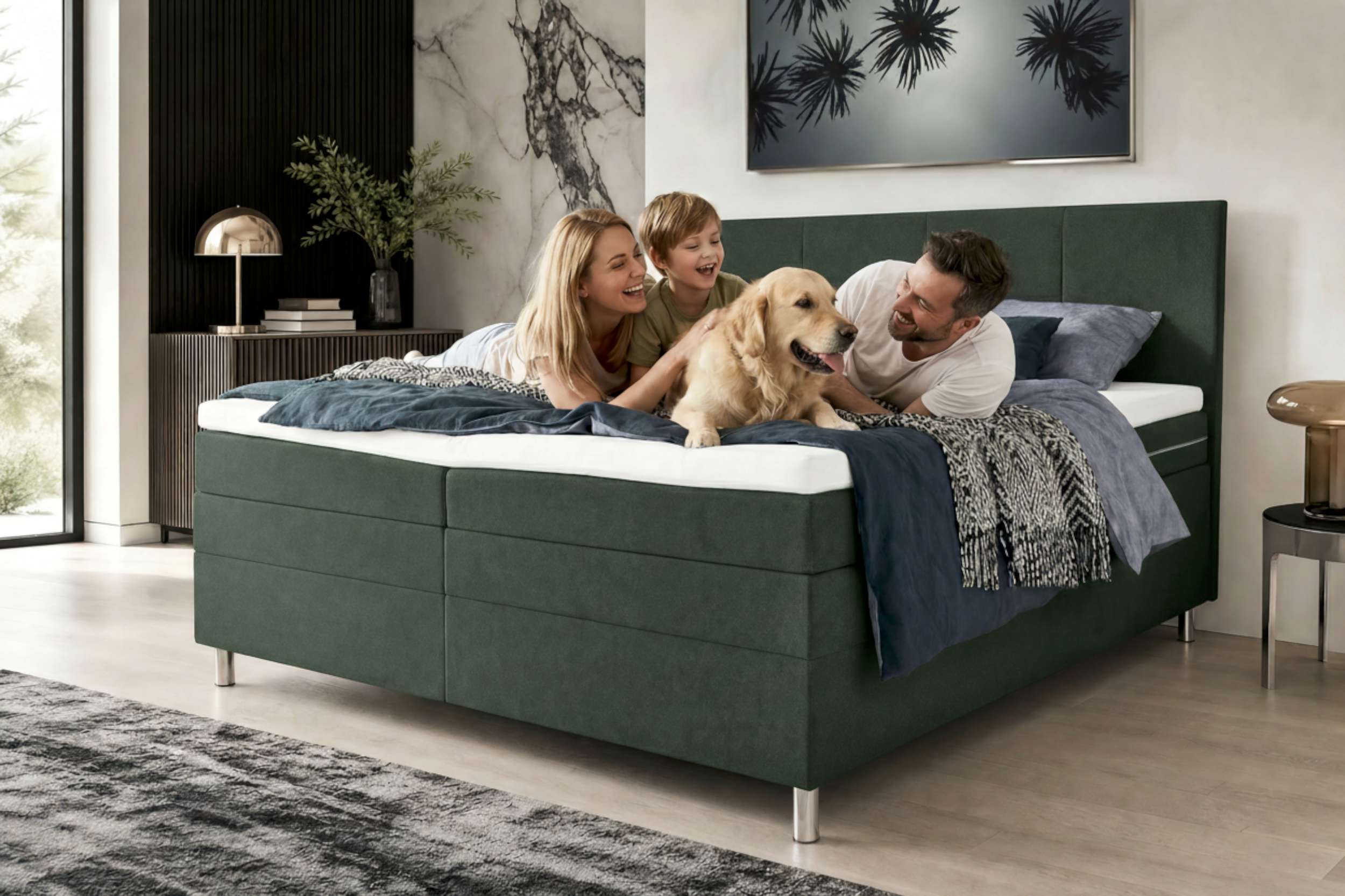 Boxspringbett Celina Salbeigrün