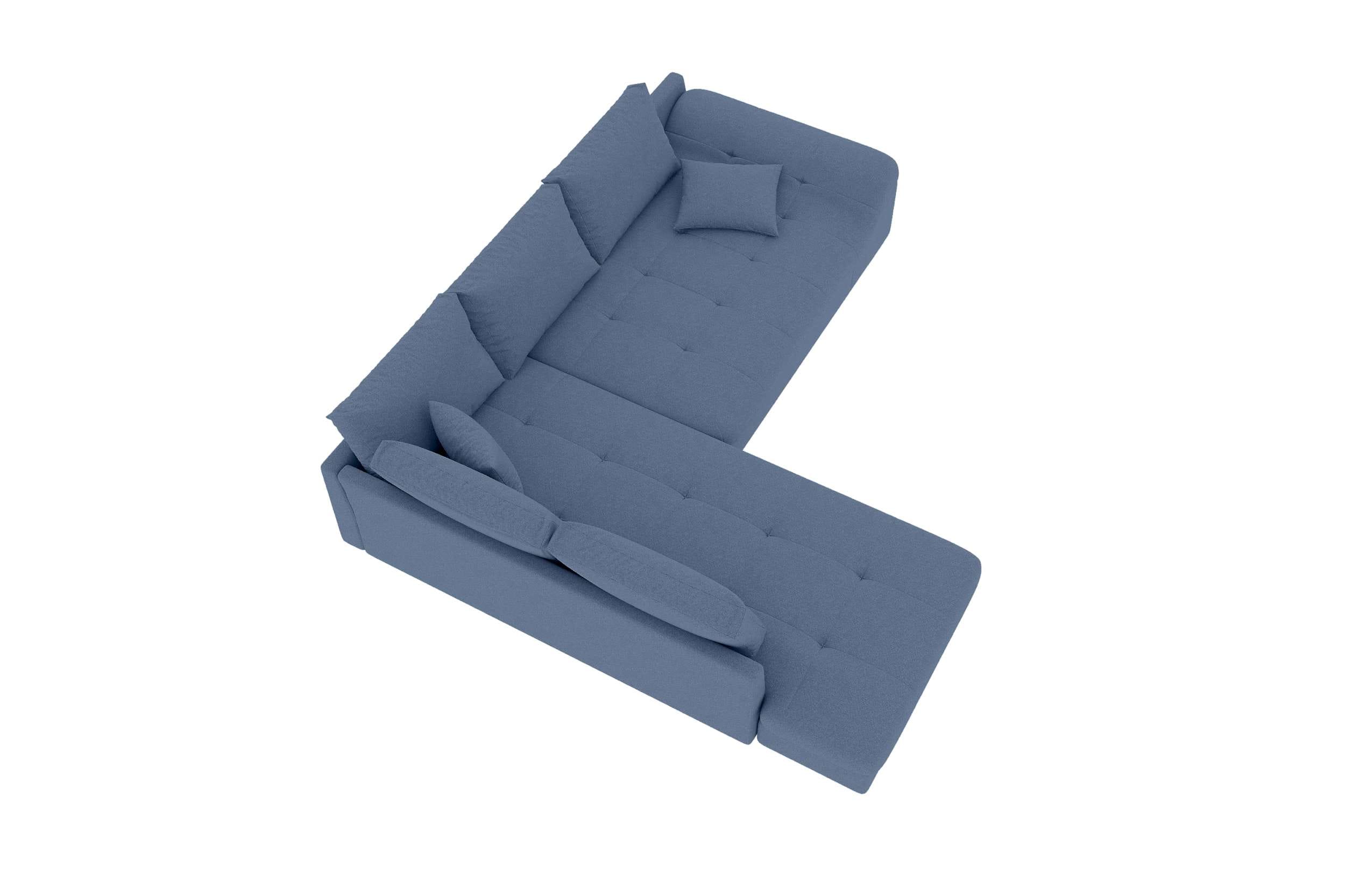 Couch Mykonos L-Form in Stoff Blau