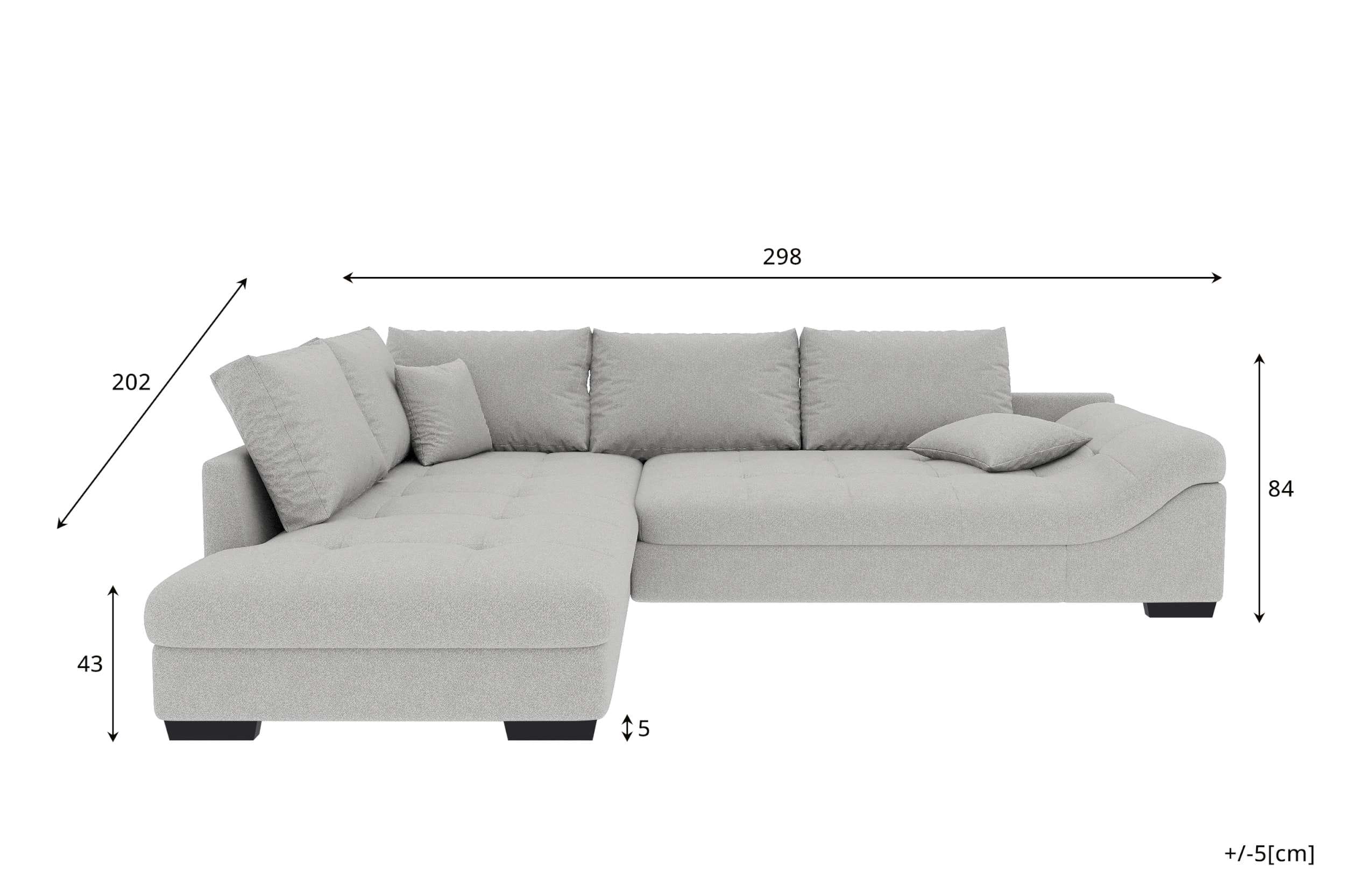 Couch Mykonos L-Form in Stoff Blau