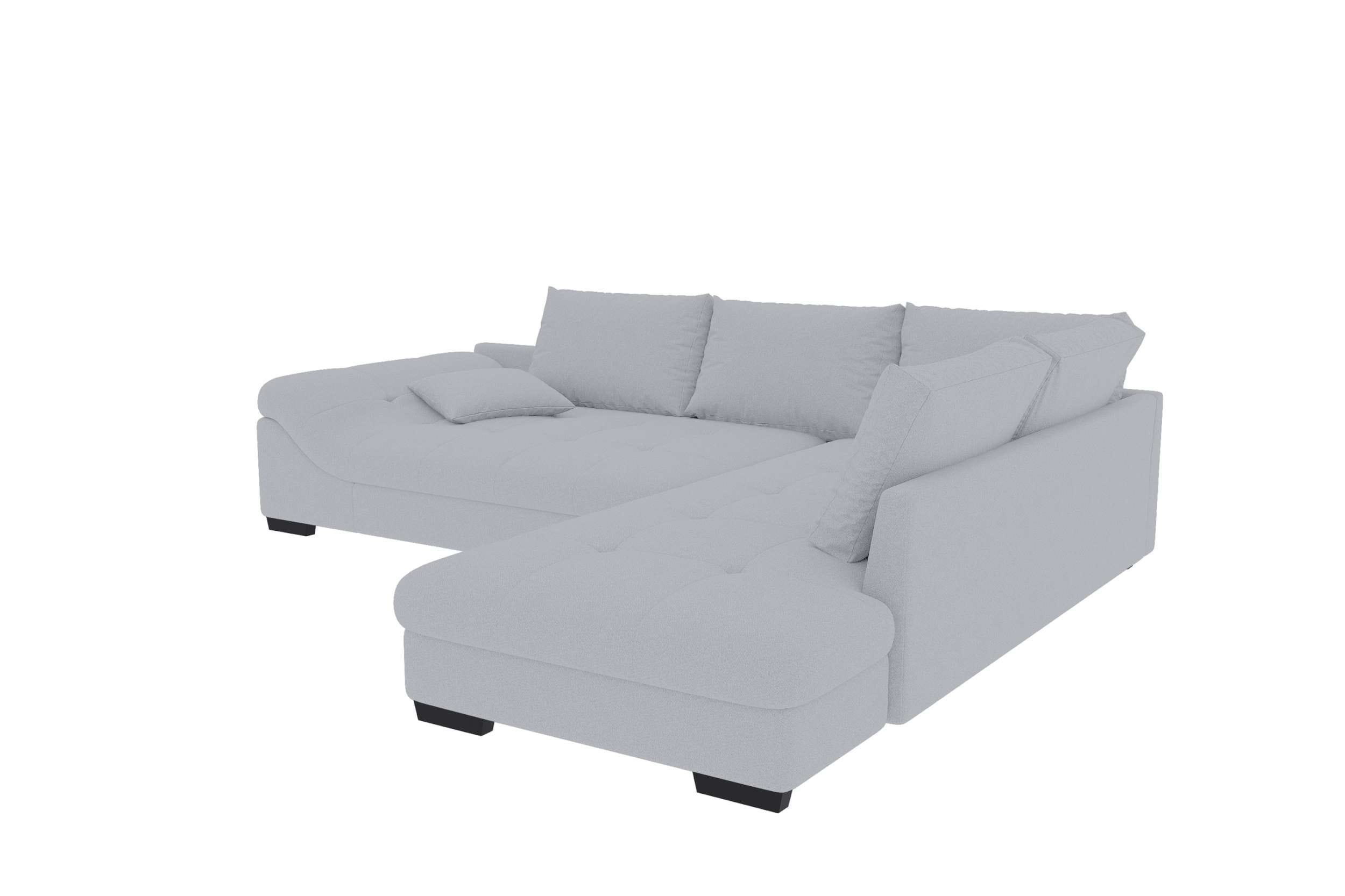 Couch Mykonos L Form in Stoff asche