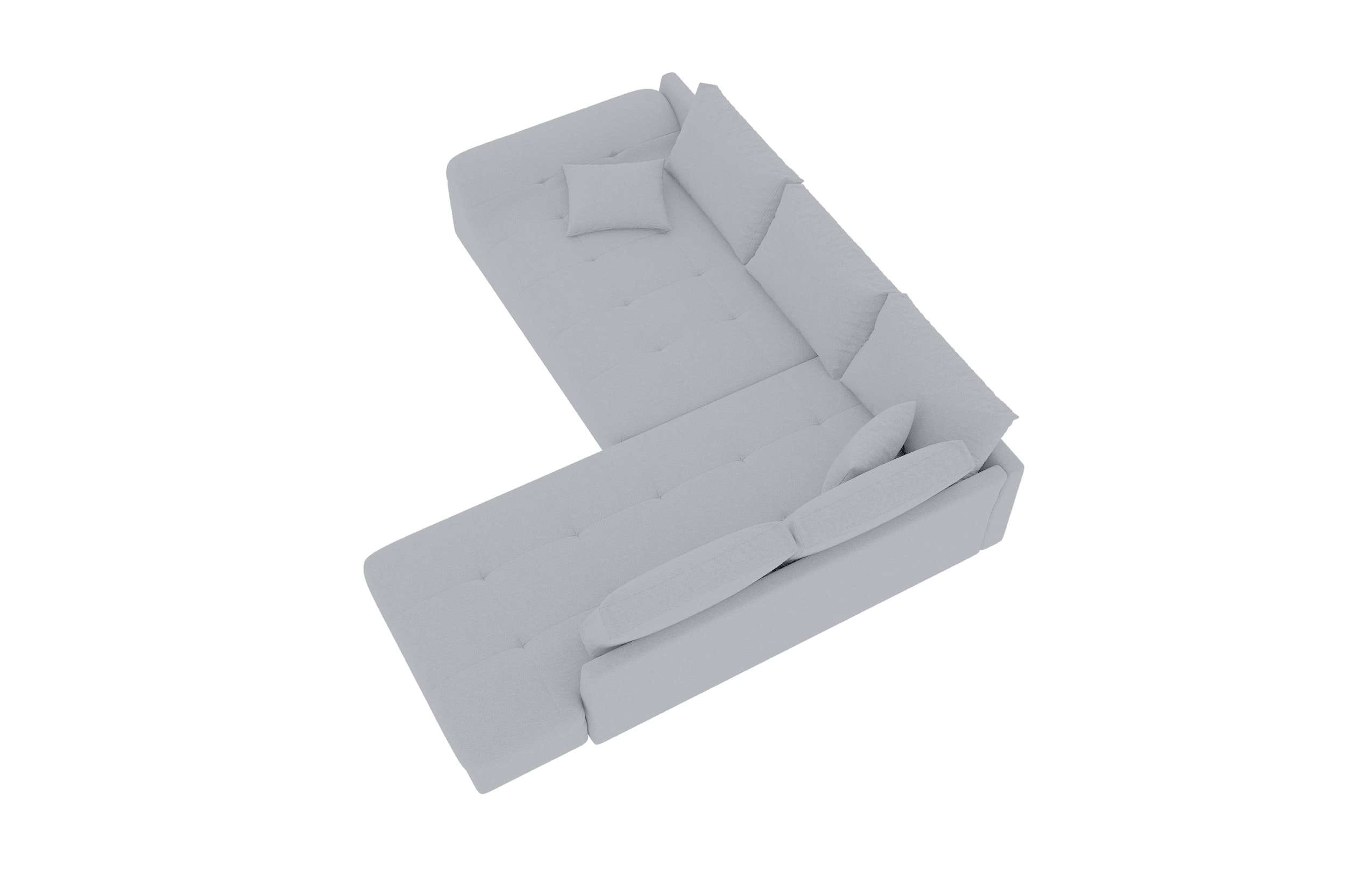Couch Mykonos L Form in Stoff asche
