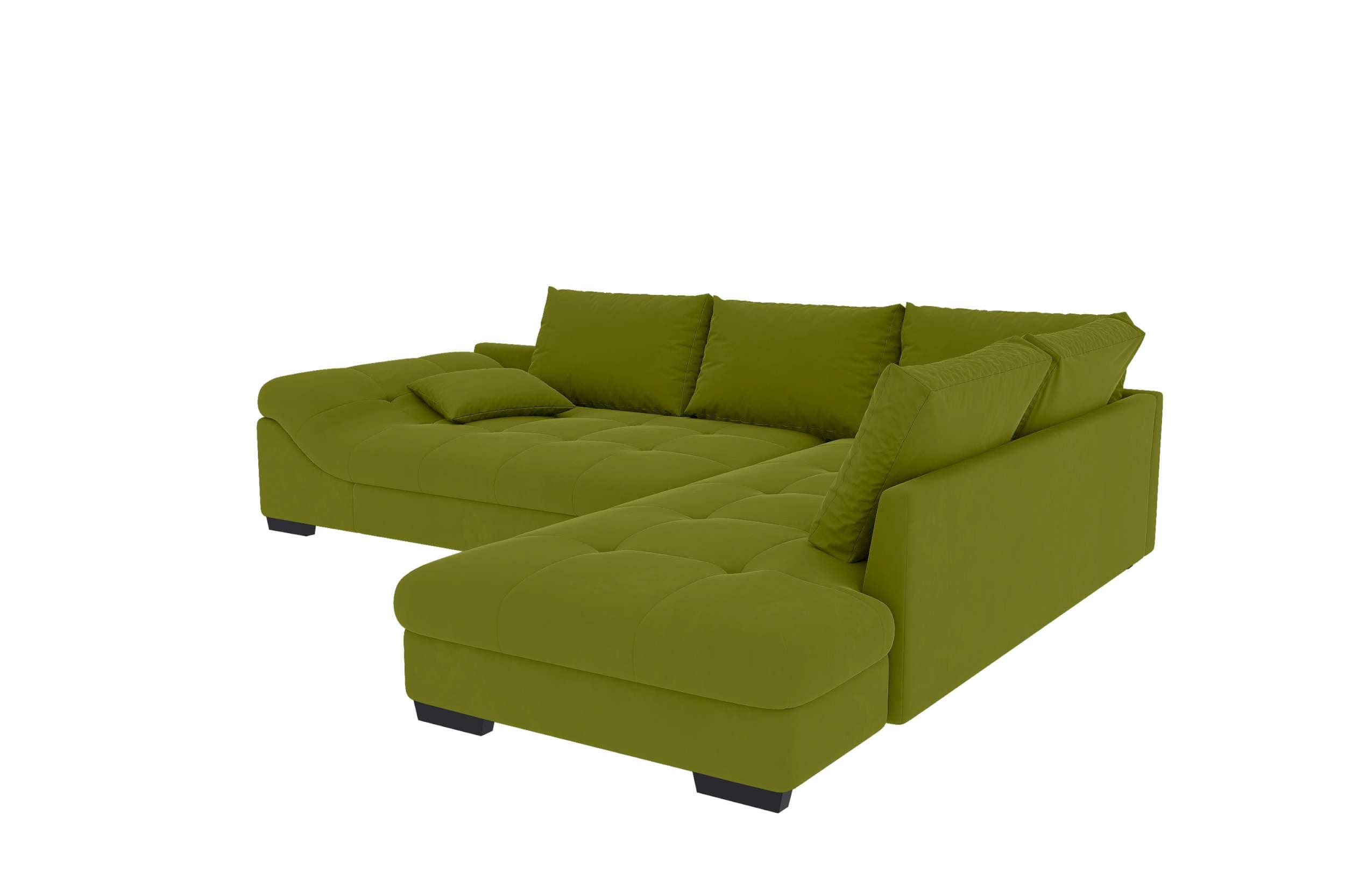 Couch Mykonos L-Form in Stoff Limette