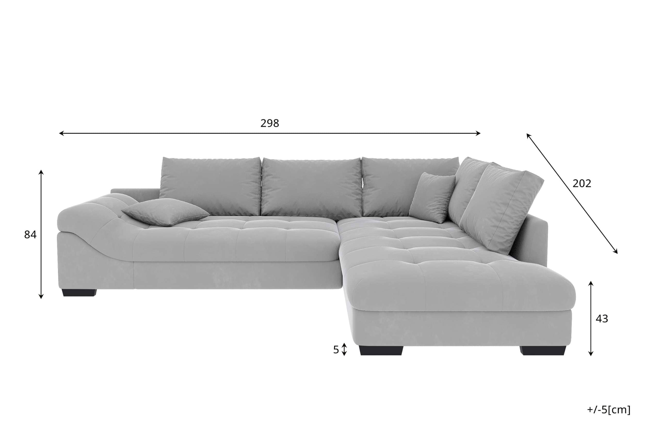 Couch Mykonos L-Form in Stoff Limette