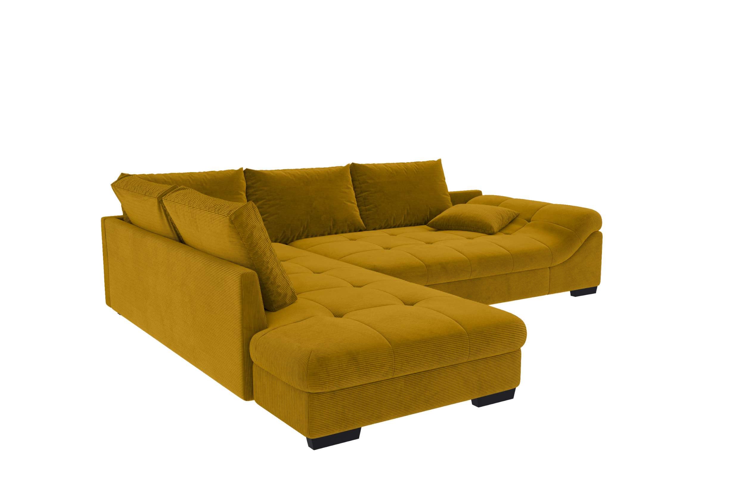 Polster Ecksofa Mykonos L Form kurz Gold