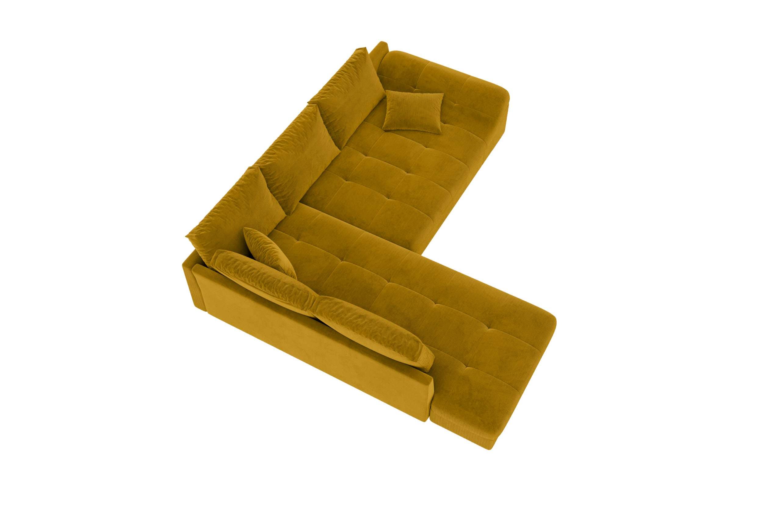 Polster Ecksofa Mykonos L Form kurz Gold