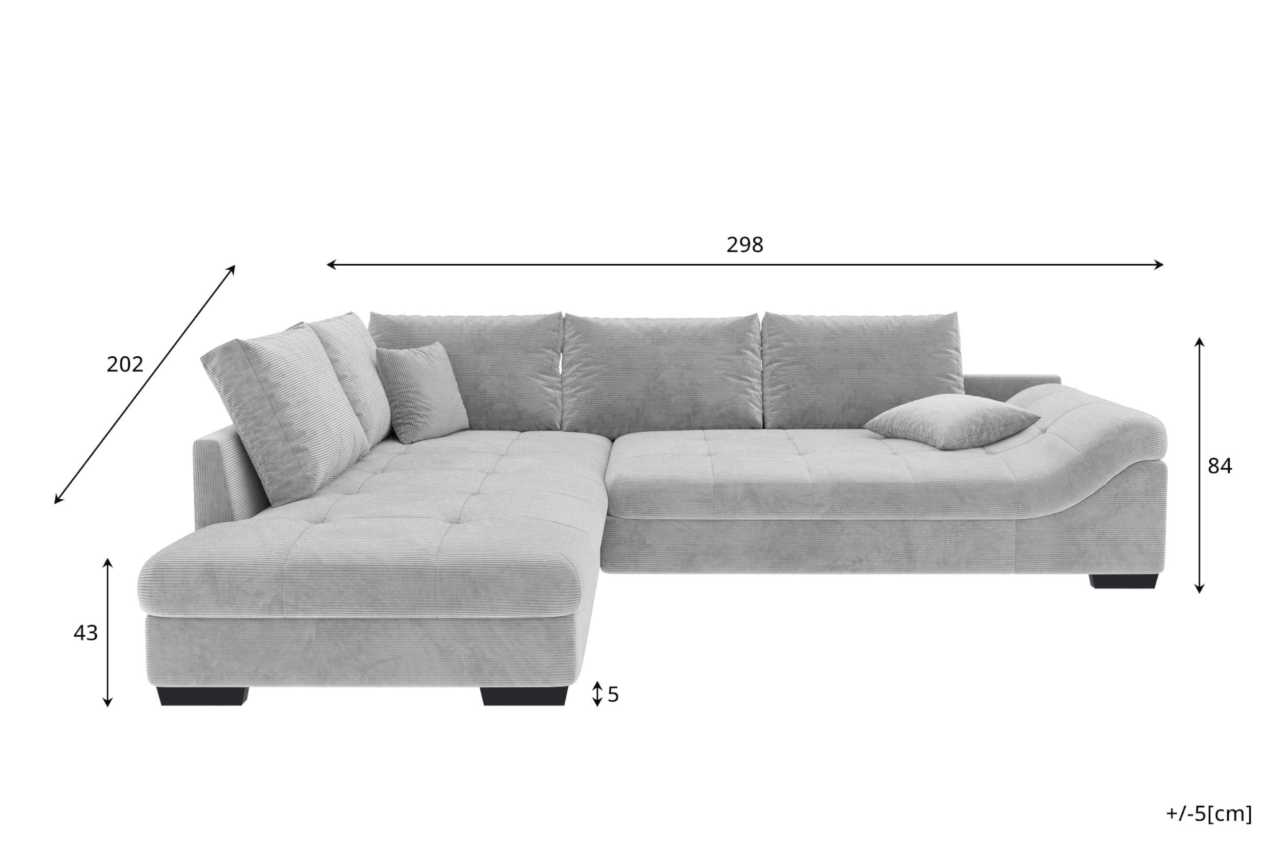 Polster Ecksofa Mykonos L Form kurz Gold
