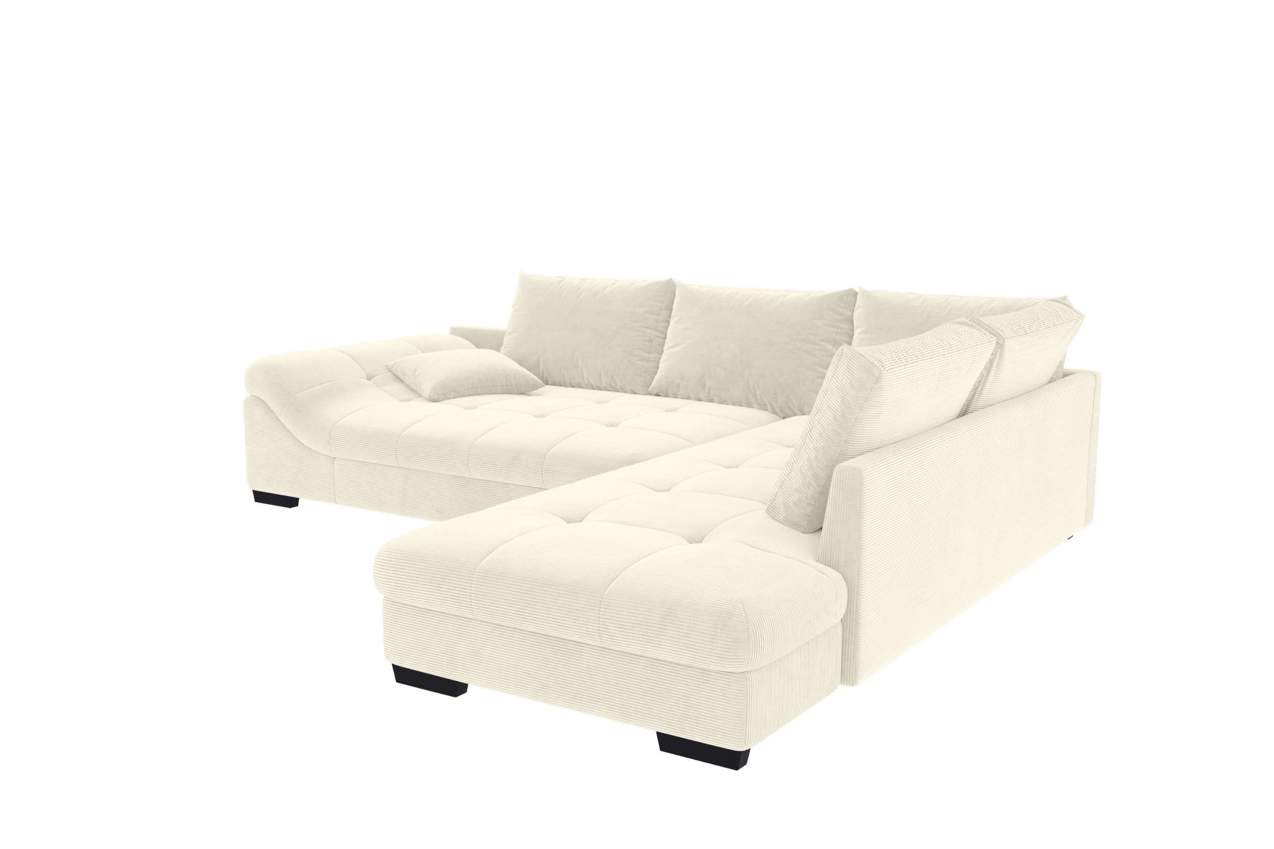 Couch Mykonos L Form in Stoff creme
