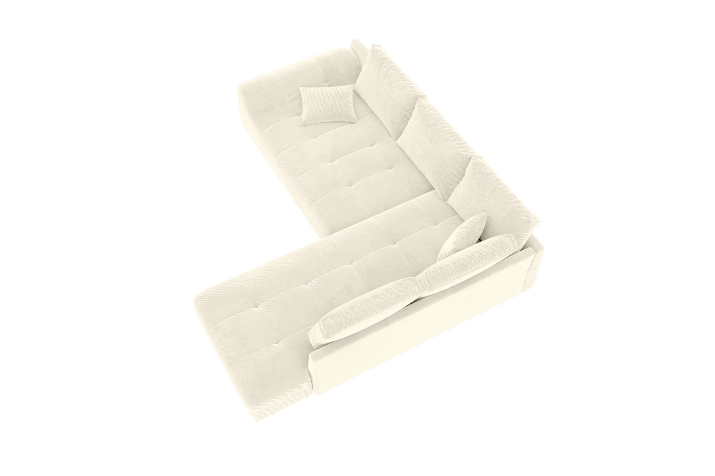 Couch Mykonos L Form in Stoff creme