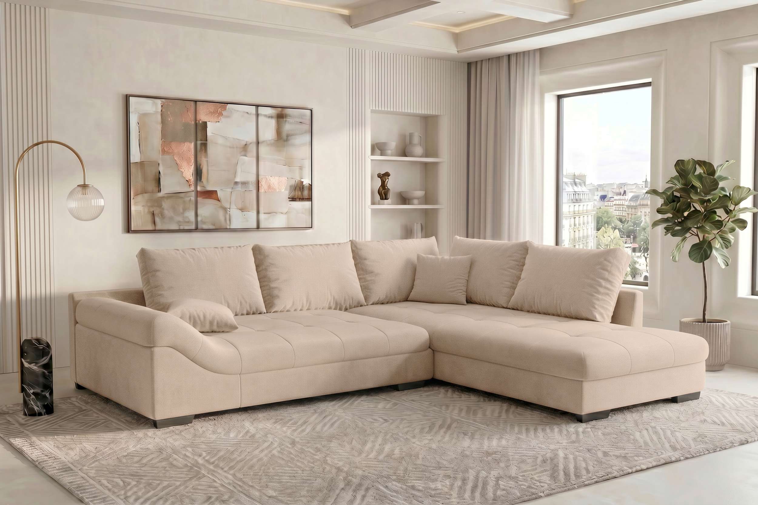 Polster Ecksofa Mykonos L Form kurz