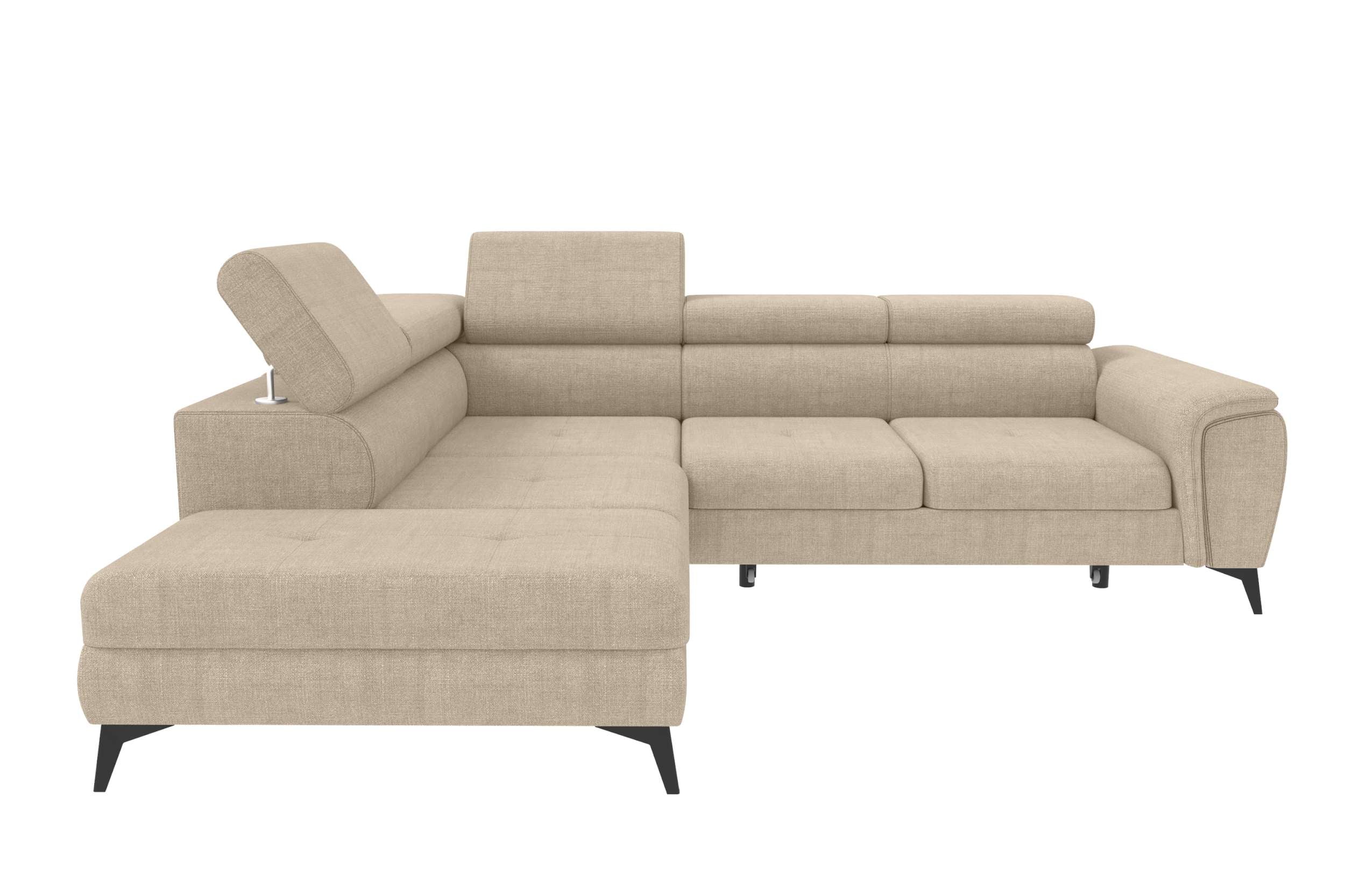 Polster Ecksofa Zento L Form kurz Creme