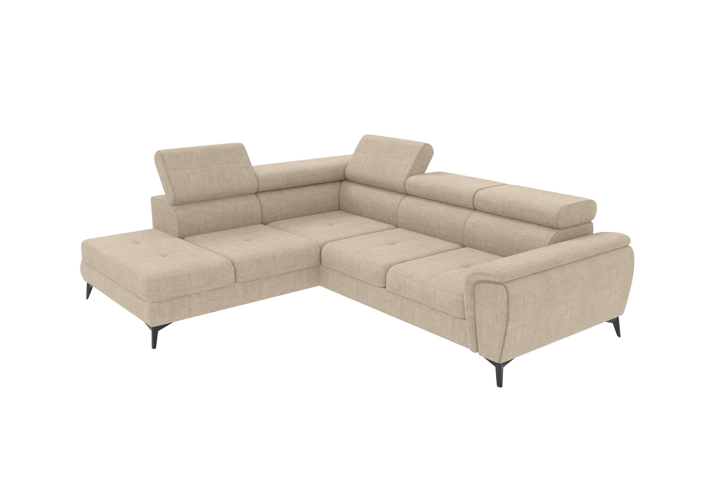 Polster Ecksofa Zento L Form kurz Creme