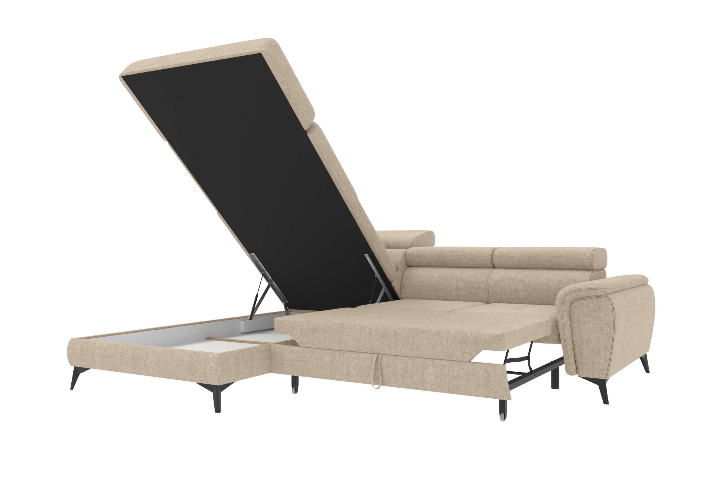 Polster Ecksofa Zento L Form kurz Creme
