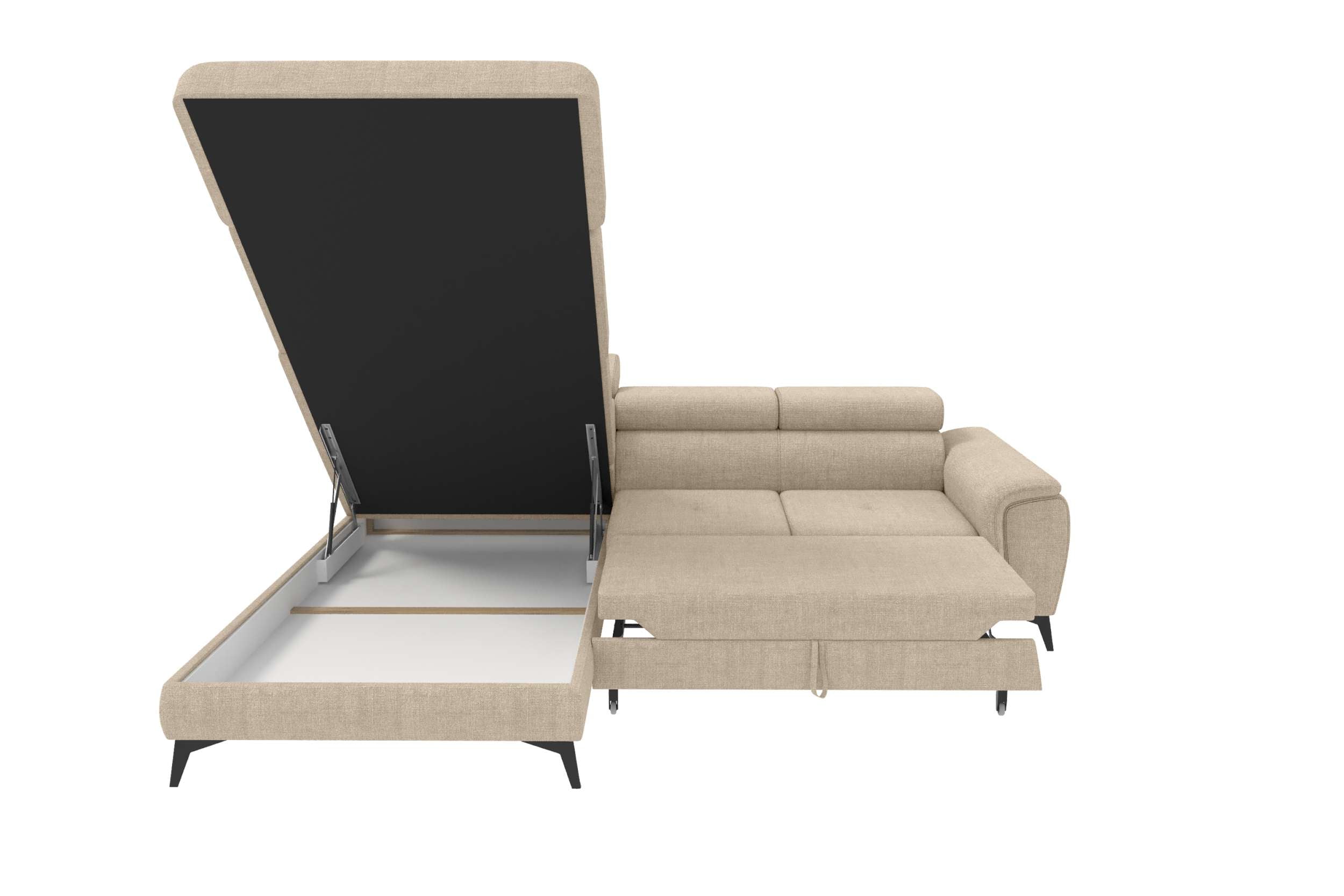 Polster Ecksofa Zento L Form kurz Creme