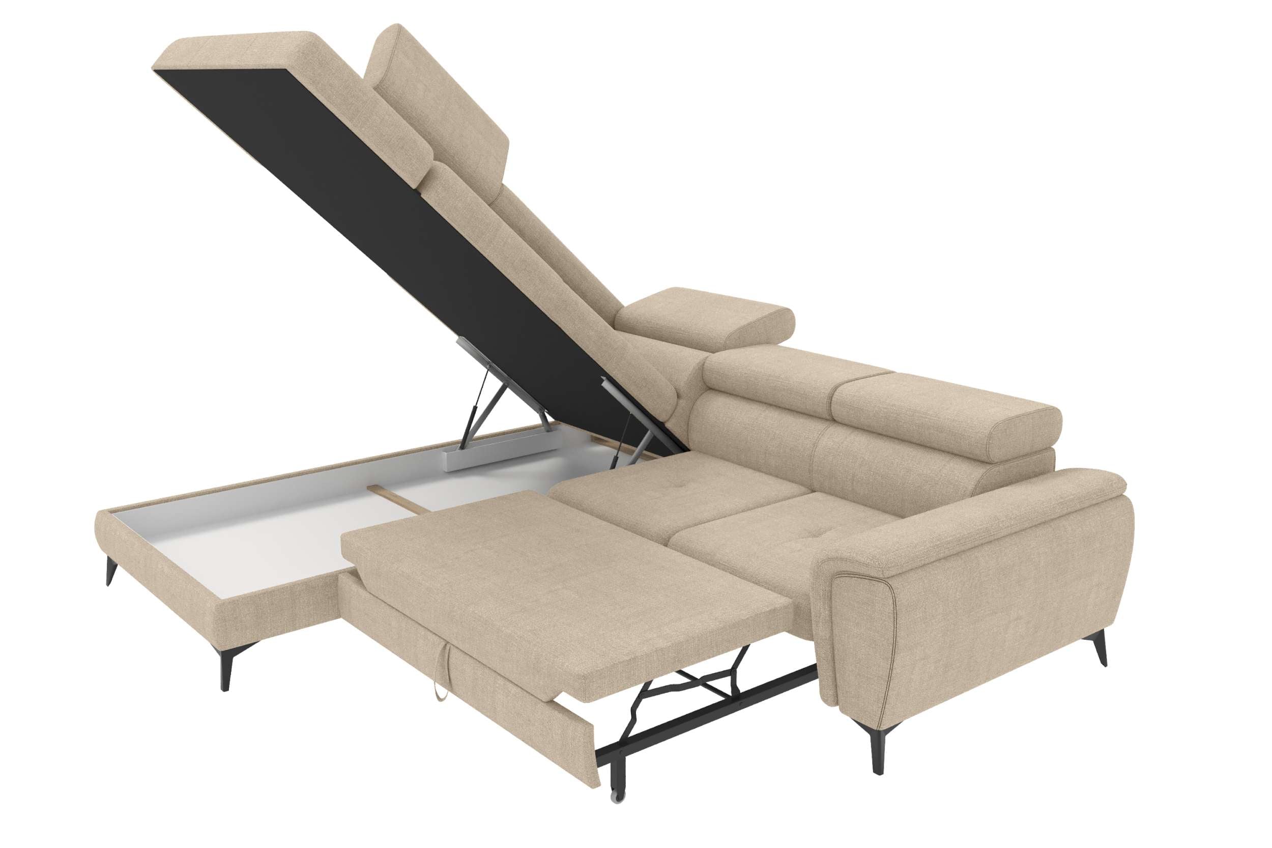 Polster Ecksofa Zento L Form kurz Creme
