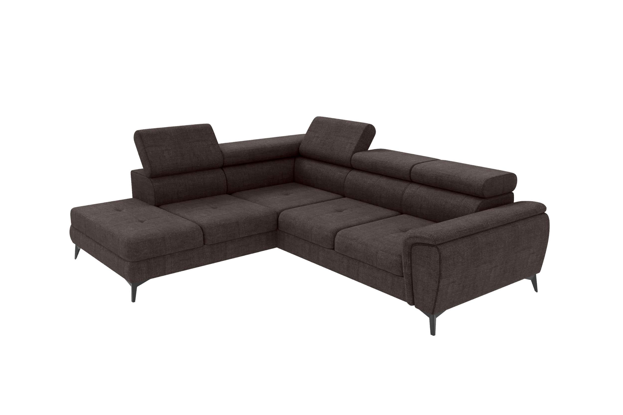 Couch Zento L Form in Stoff braun