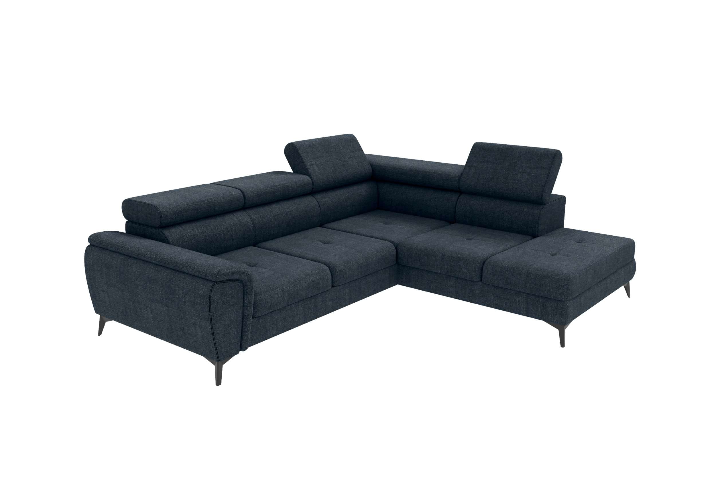 Couch Zento L Form in Stoff dunkelblau