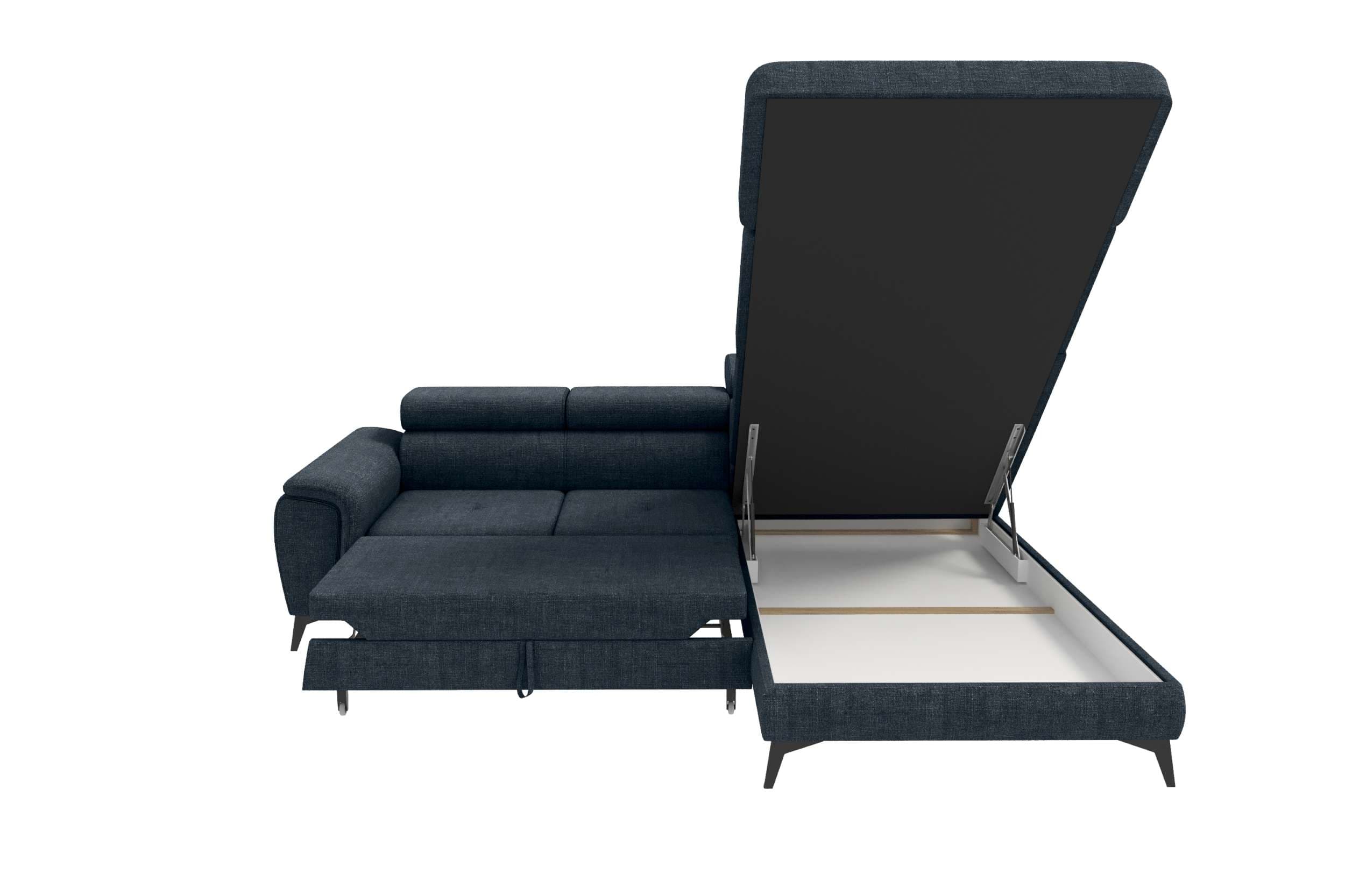 Couch Zento L Form in Stoff dunkelblau