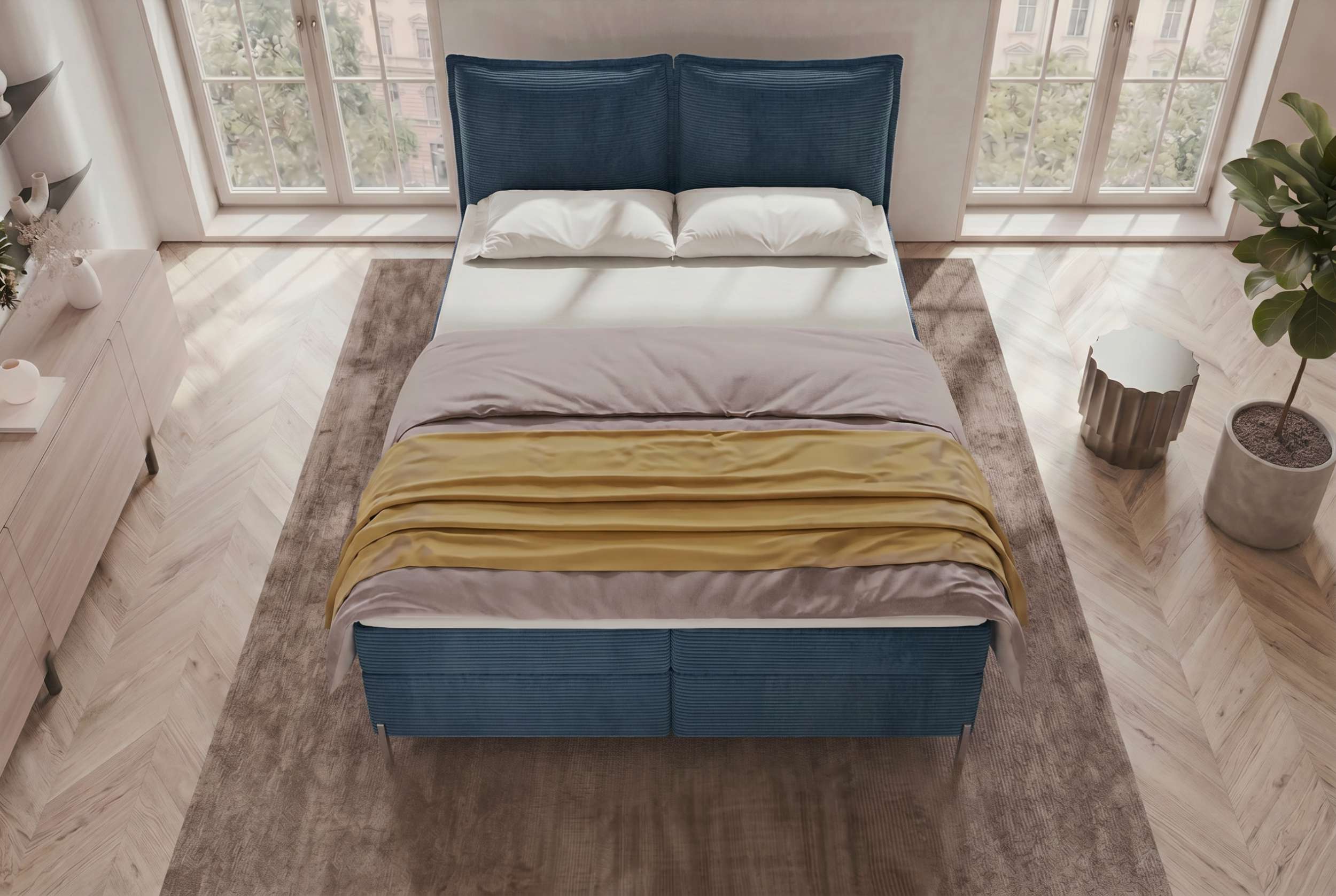 Boxspringbett Elysio Blau