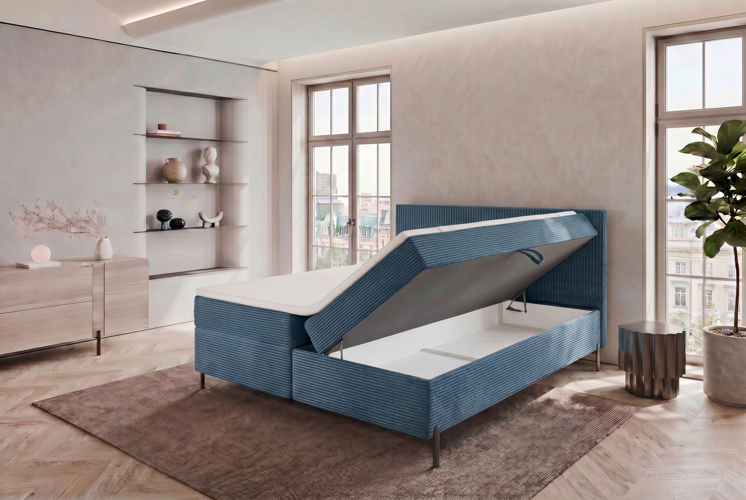 Boxspringbett Elysio Blau