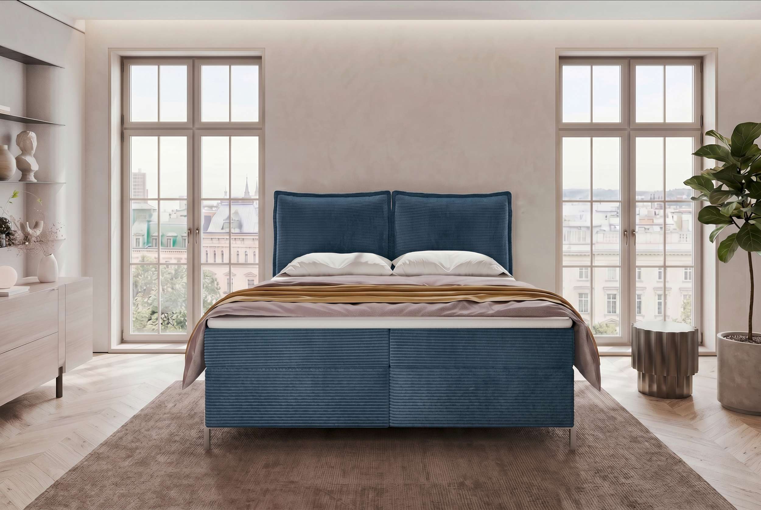 Boxspringbett Elysio Blau