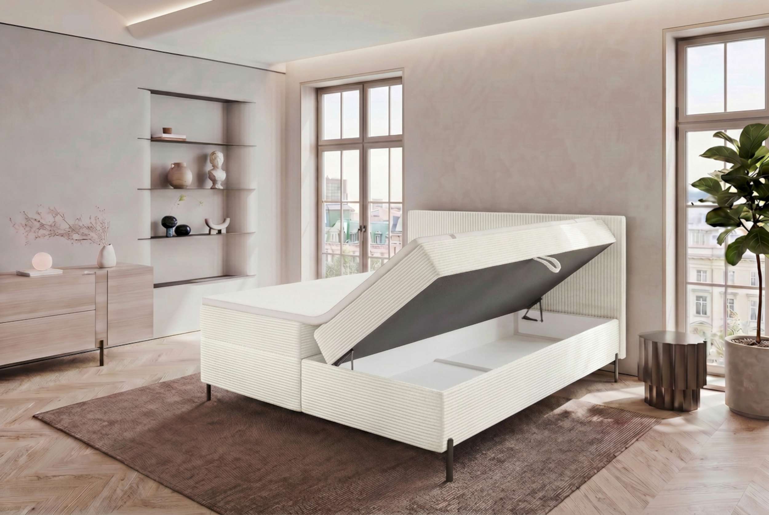 Boxspringbett Elysio Creme
