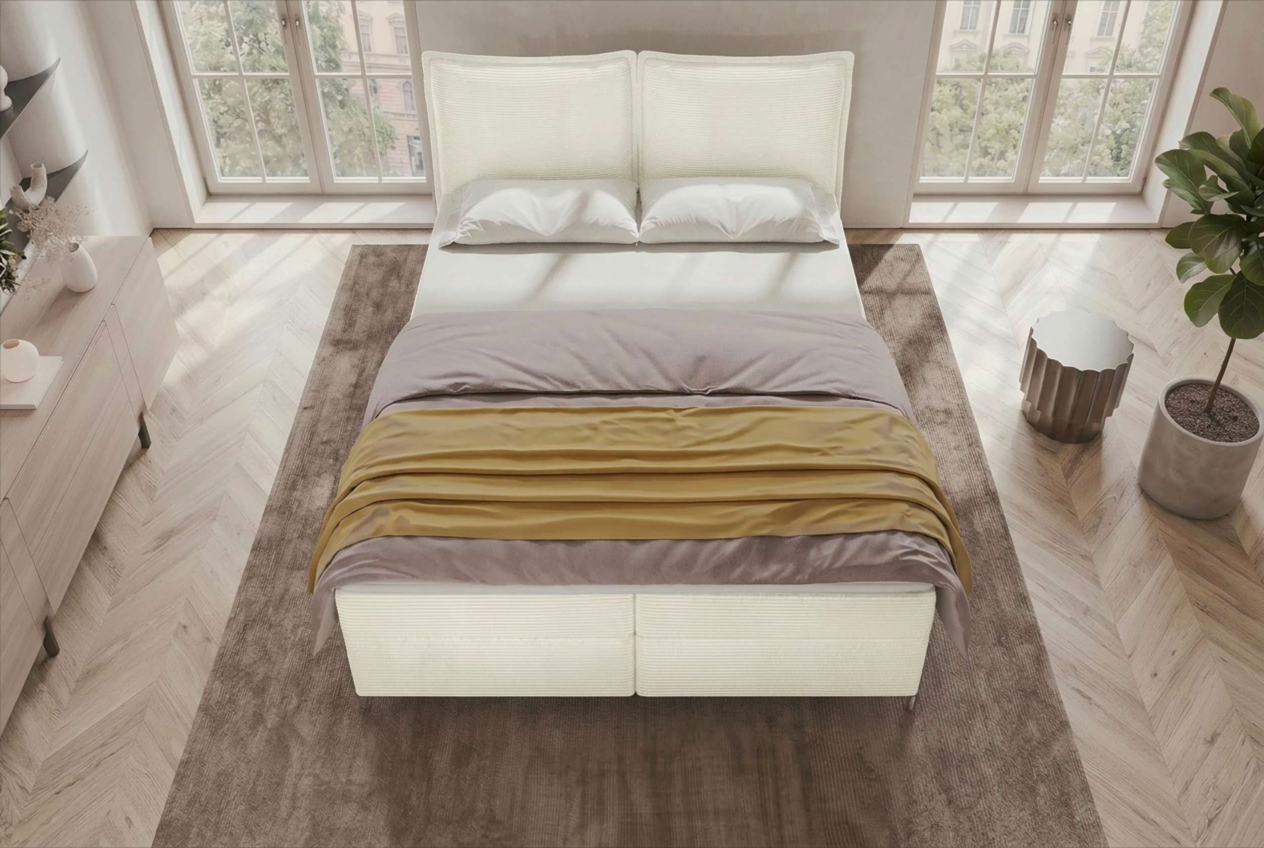 Boxspringbett Elysio Creme