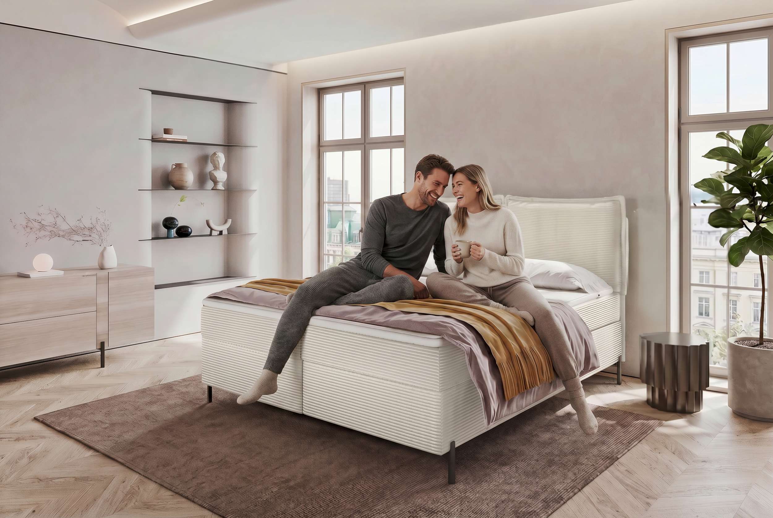 Boxspringbett Elysio Greige