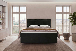 Boxspringbett Elysio in Stoff Schwarz