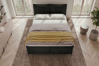 Boxspringbett Elysio in Stoff Schwarz
