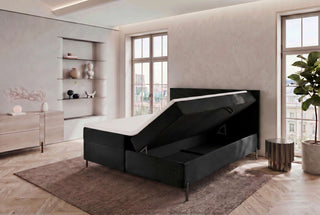 Boxspringbett Elysio in Stoff Schwarz