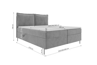 Boxspringbett Elysio in Stoff Schwarz