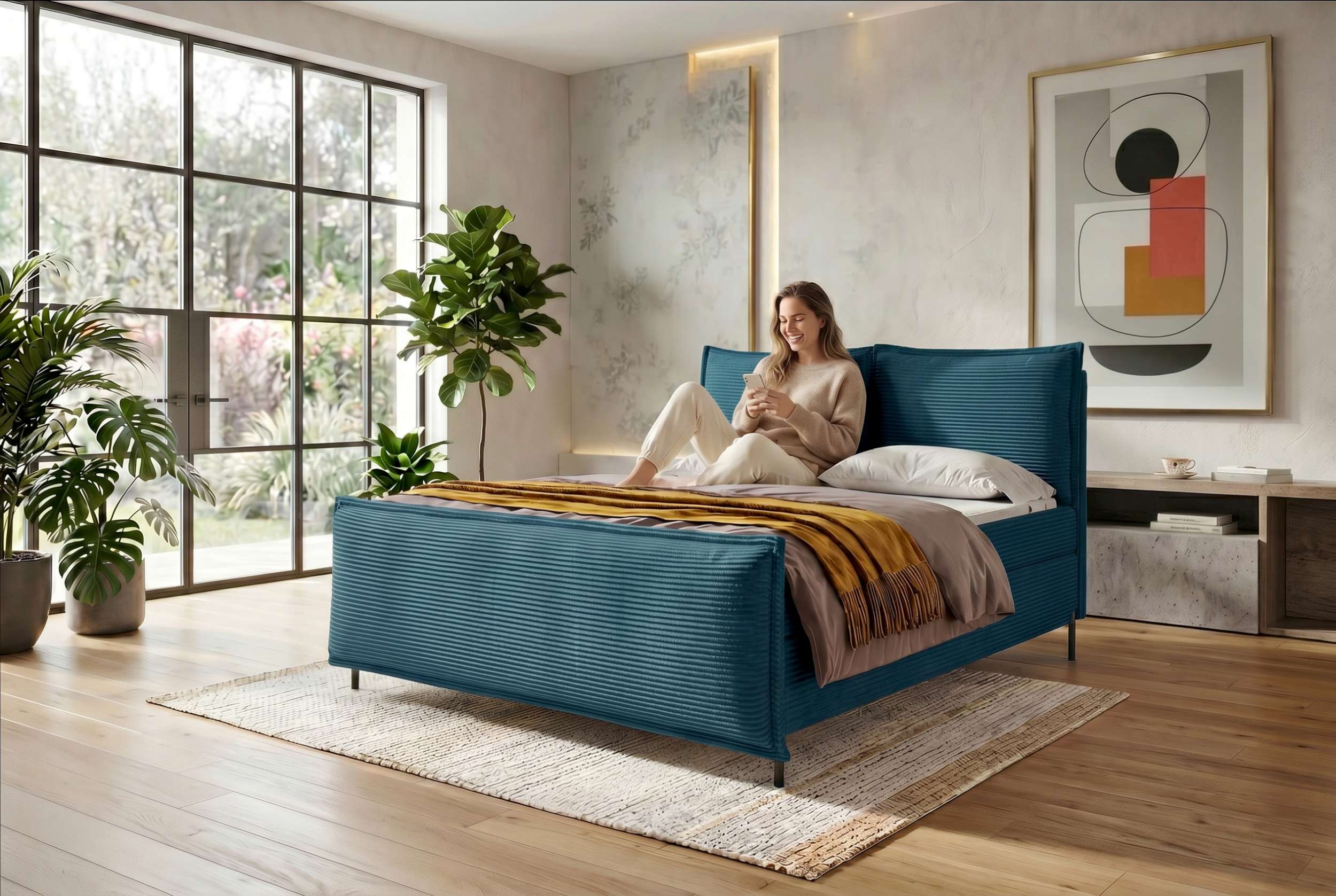 Boxspringbett Elysio Plus Blau