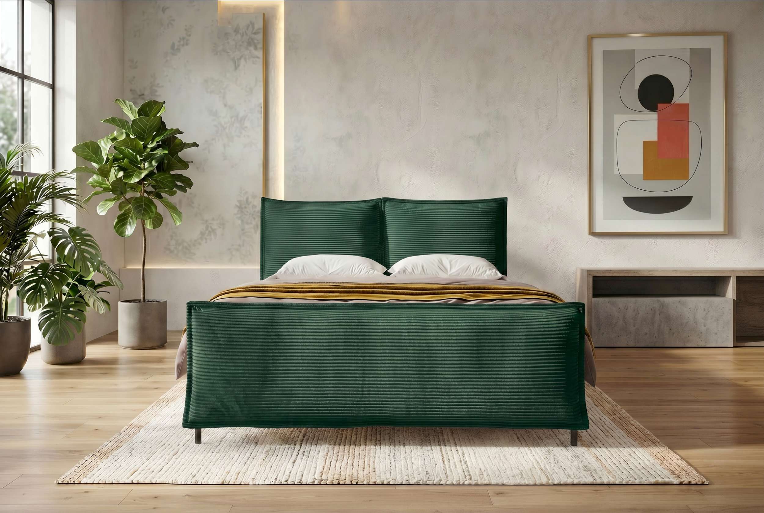 Boxspringbett Elysio Plus Dunkelgrün