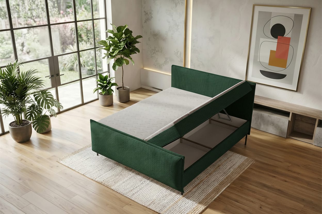Boxspringbett Elysio Plus Dunkelgrün